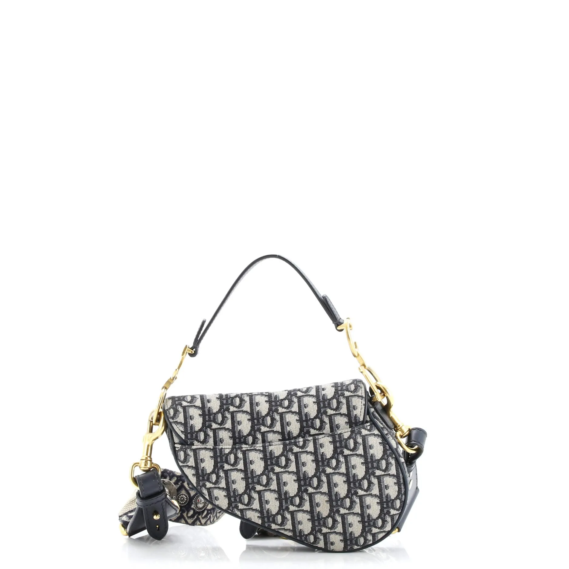 Pre-Loved Christian Dior Saddle Handbag with Strap Oblique Canvas Mini sold by Zulily product image thumbnail 3