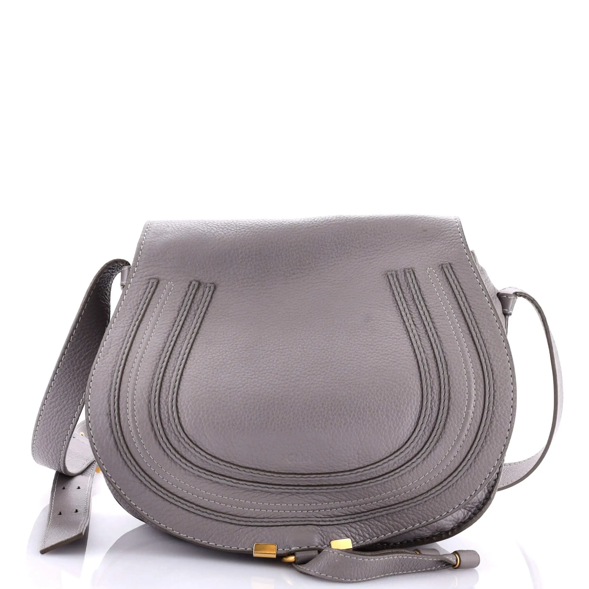 Pre-Loved Chloe Marcie Saddle Bag Leather Medium sold by Zulily