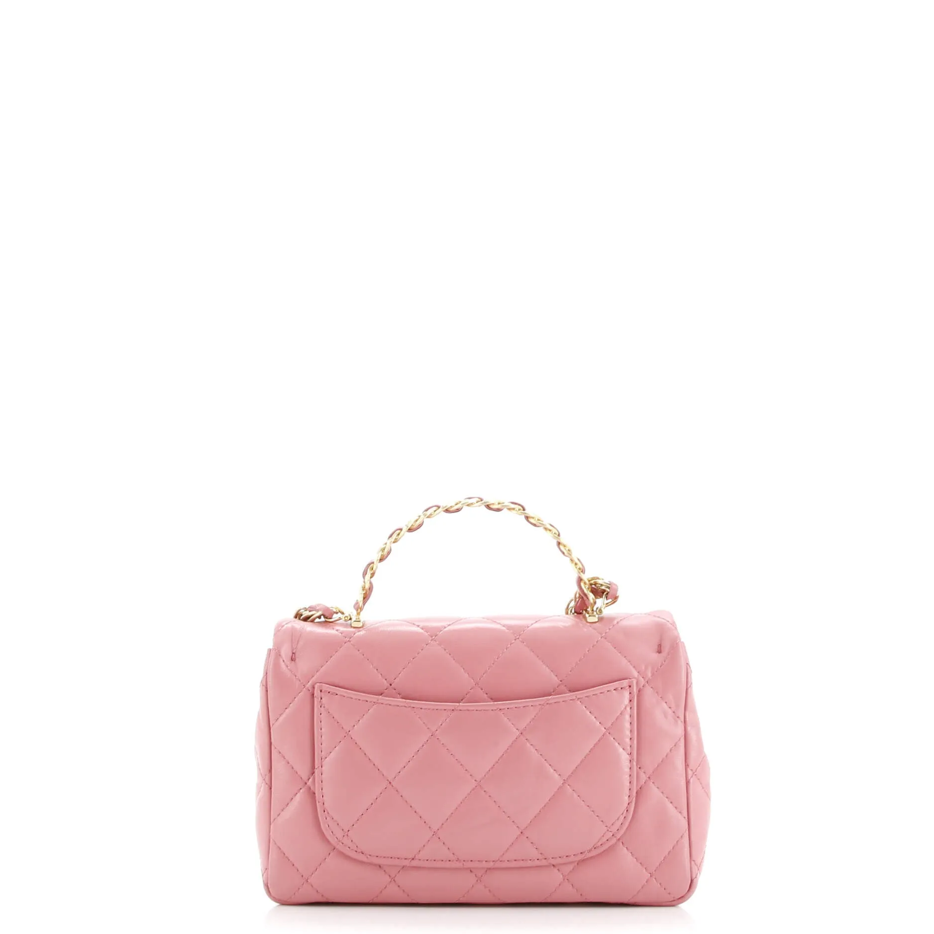 Pre-Loved Chanel Golden Links Top Handle Flap Bag Quilted Shiny Lambskin Small sold by Zulily product image thumbnail 4