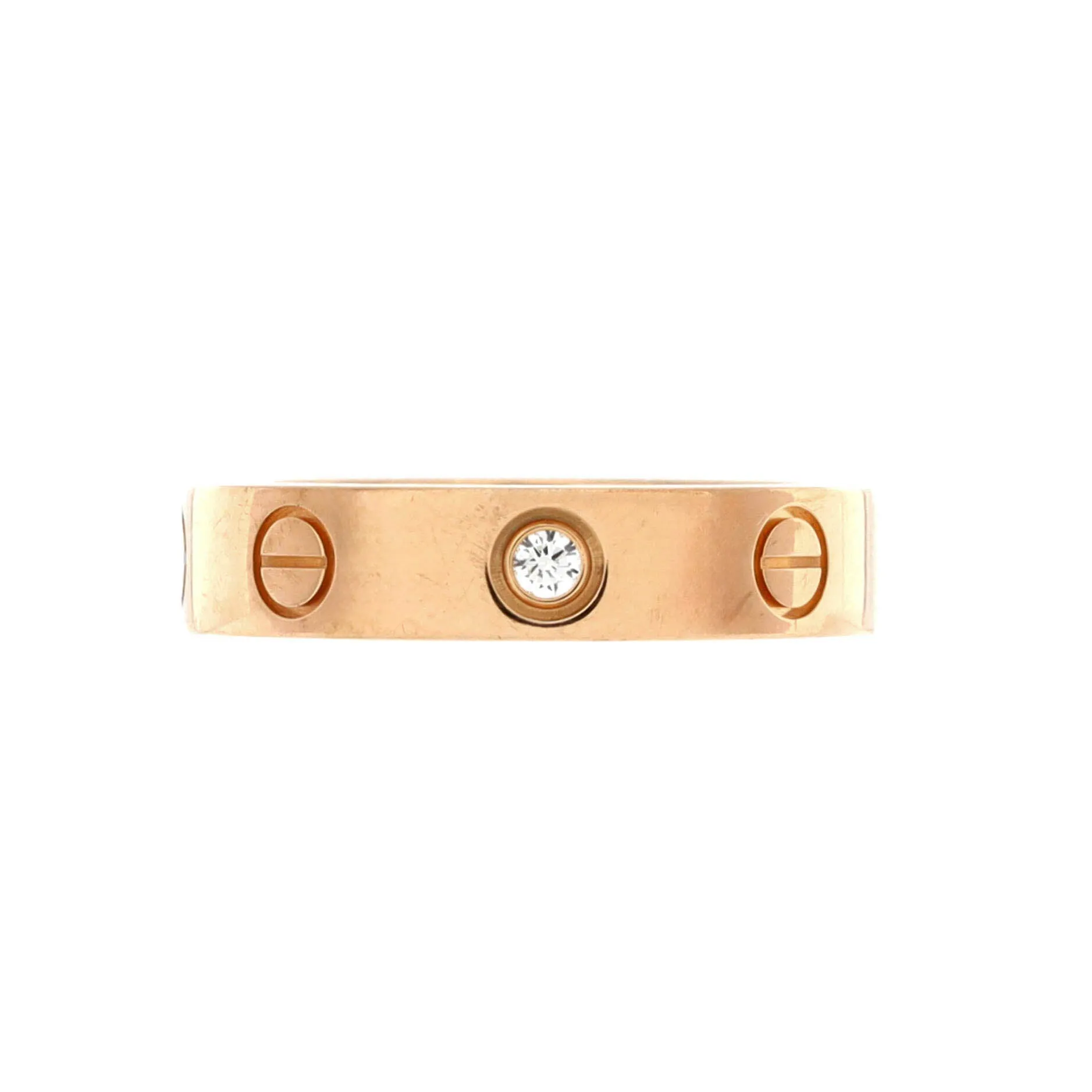 Pre-Loved Cartier Love Wedding Band 1 Diamond Ring 18K Rose Gold with Diamond sold by Zulily product image thumbnail 3
