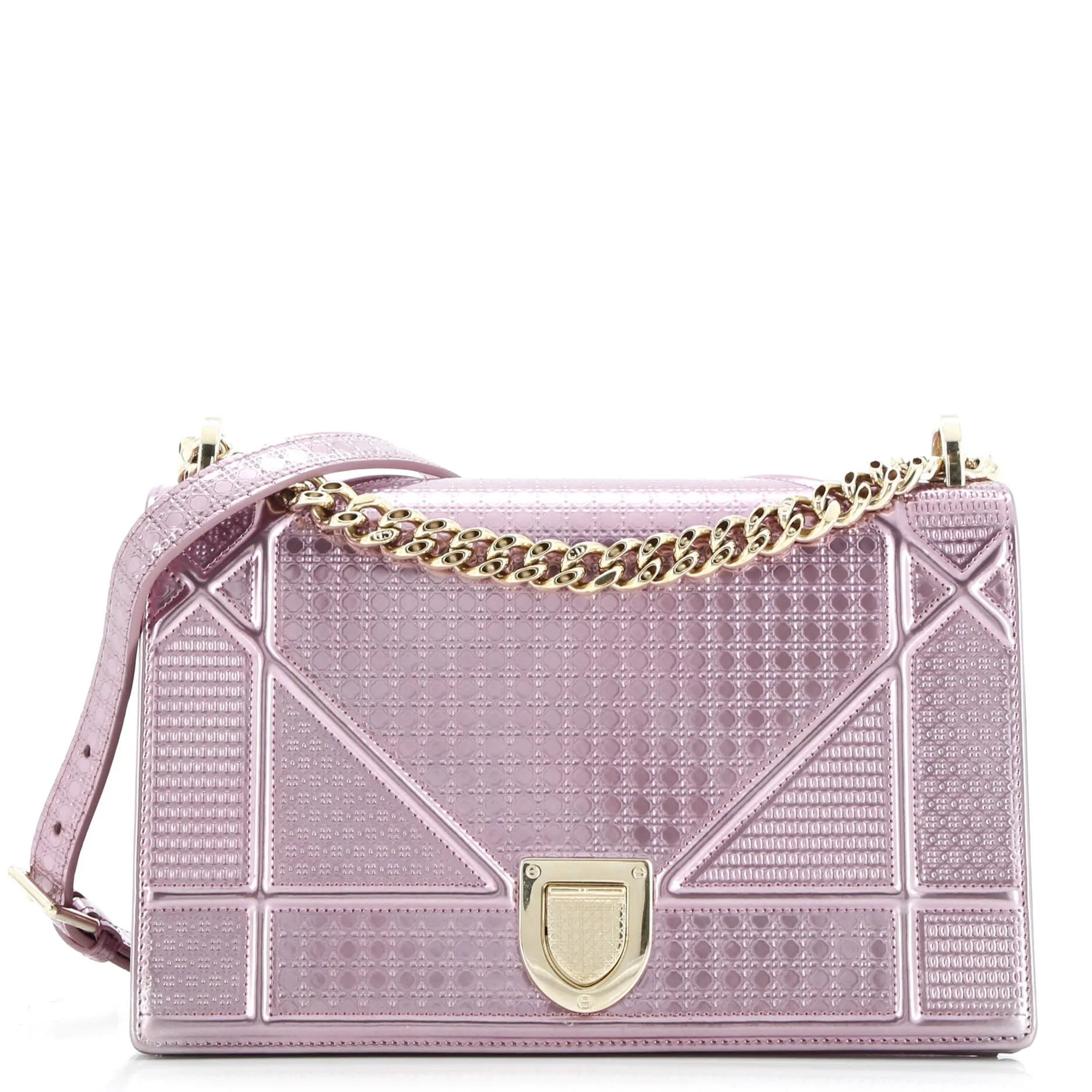 Pre-Loved Christian Dior Diorama Flap Bag Cannage Embossed Calfskin Medium sold by Zulily
