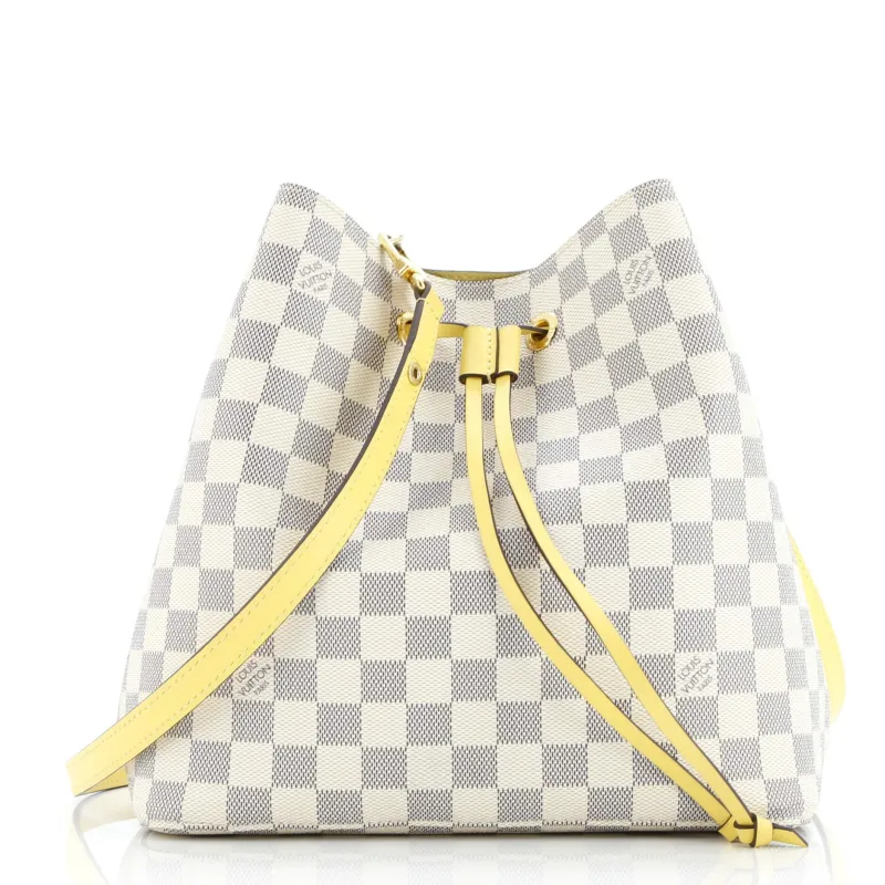 Pre-Loved Louis Vuitton NeoNoe Handbag Damier with Leather MM sold by Zulily