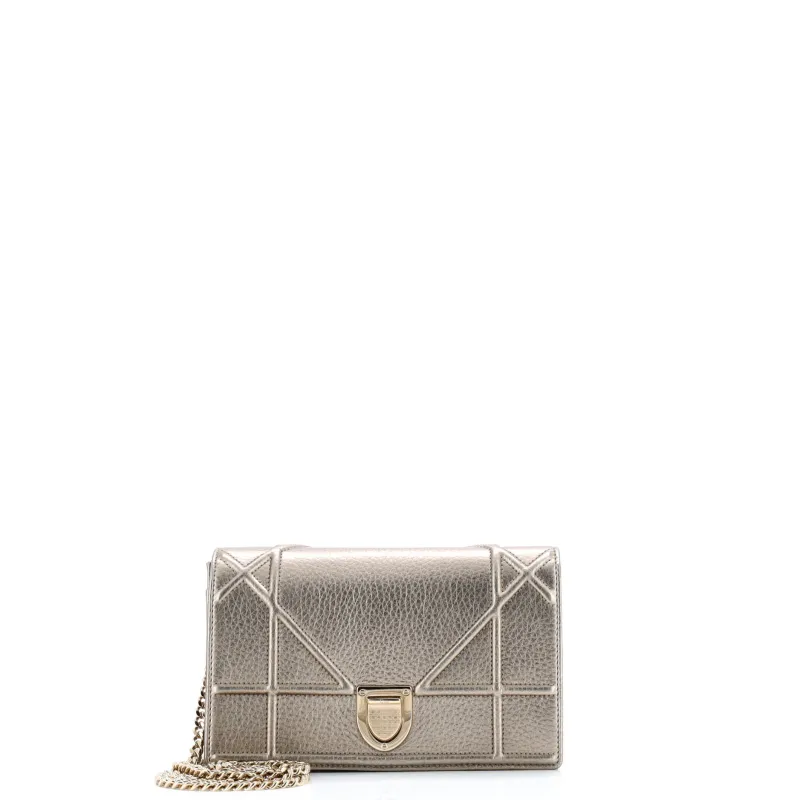 Pre-Loved Christian Dior Diorama Flap Bag Grained Calfskin Mini sold by Zulily