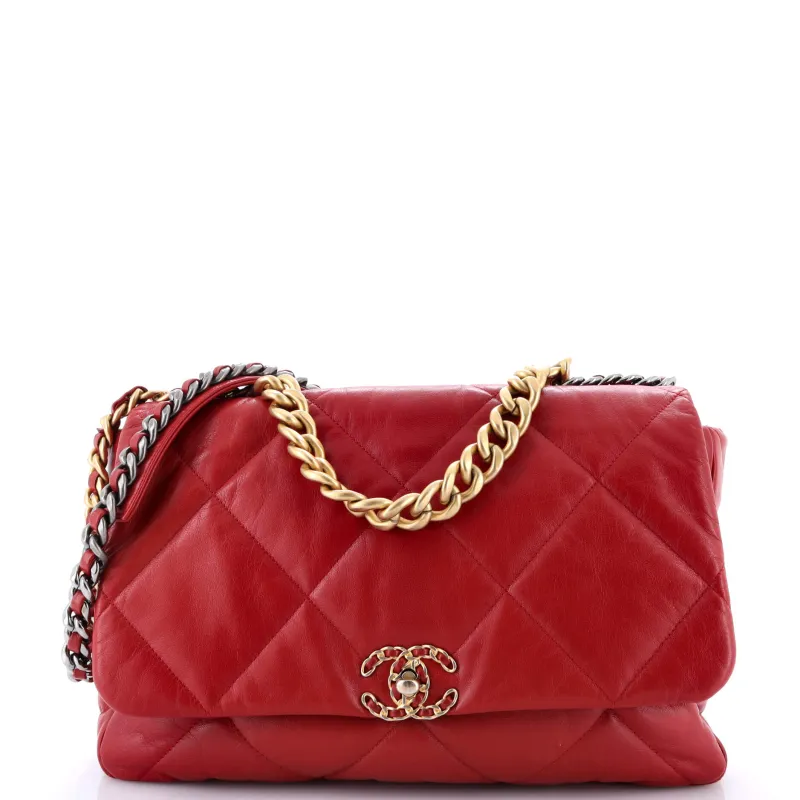 Pre-Loved Chanel 19 Flap Bag Quilted Leather Maxi sold by Zulily