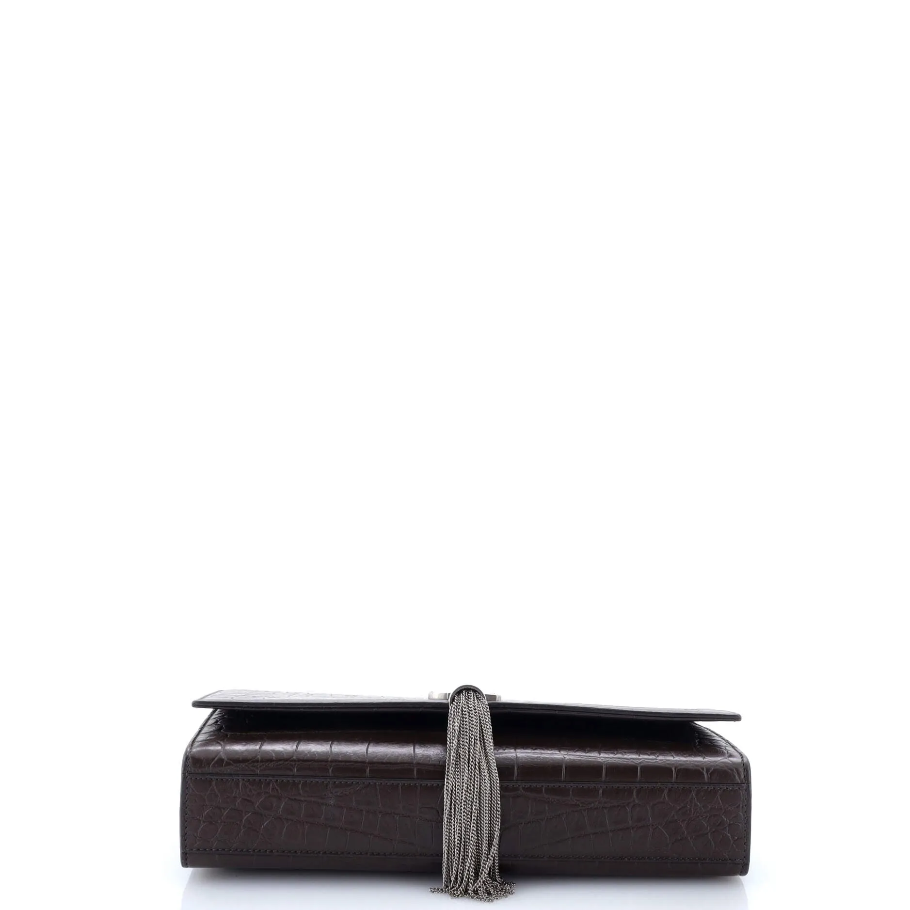 Pre-Loved Saint Laurent Classic Monogram Tassel Crossbody Bag Crocodile Embossed Leather Medium sold by Zulily product image thumbnail 4