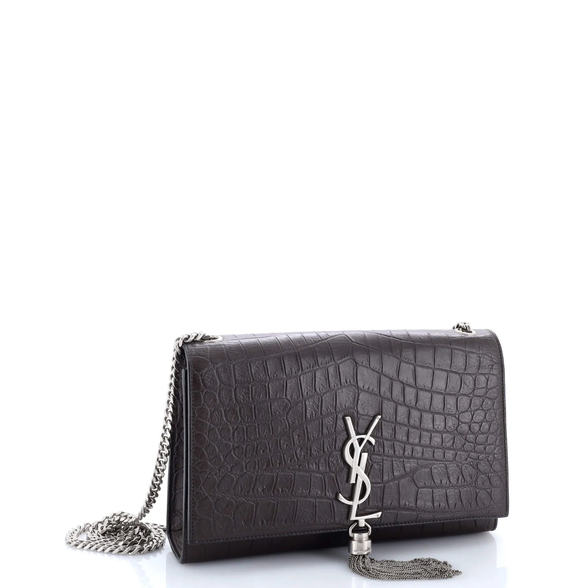 Pre-Loved Saint Laurent Classic Monogram Tassel Crossbody Bag Crocodile Embossed Leather Medium sold by Zulily product image thumbnail 2