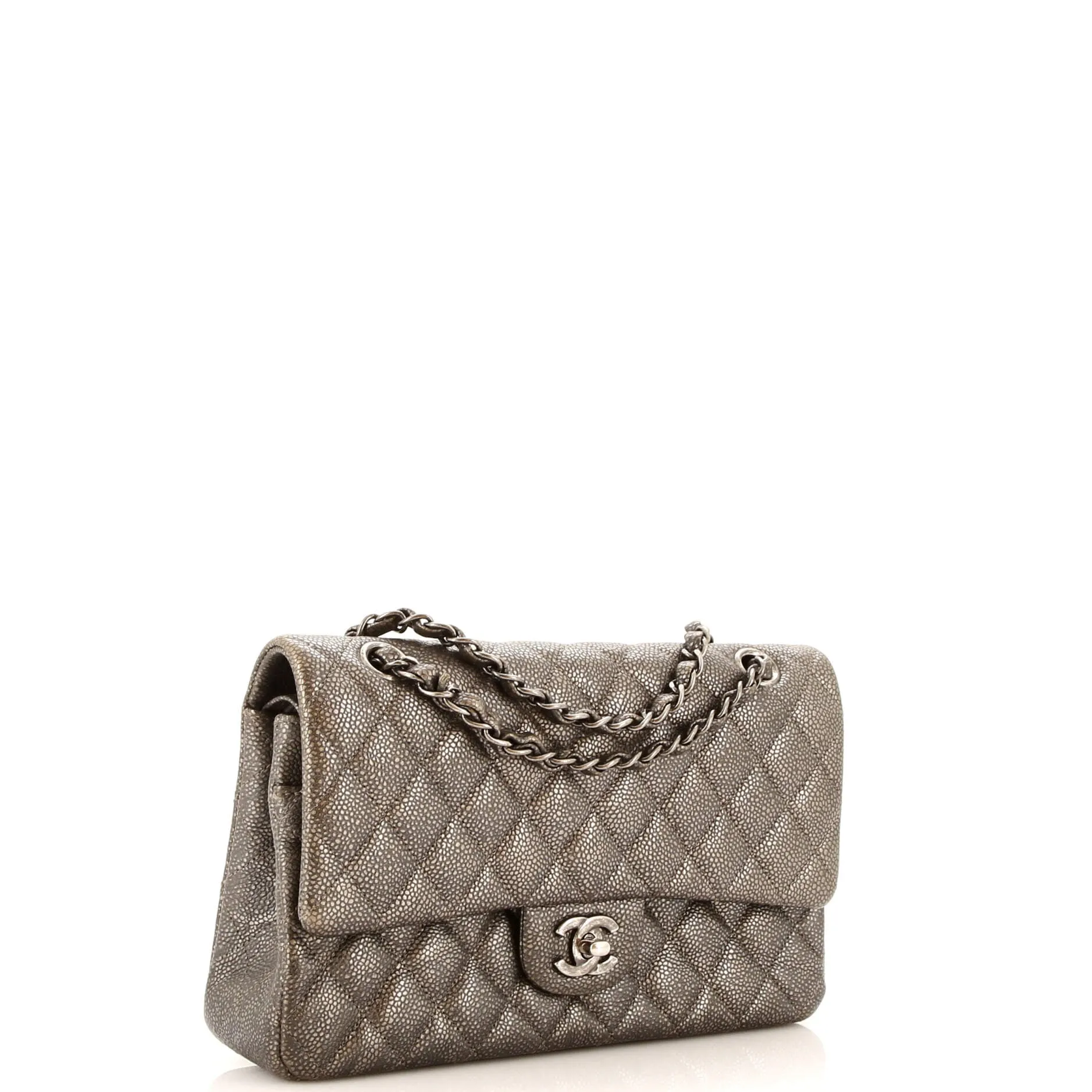 Pre-Loved Chanel Classic Double Flap Bag Quilted Caviar Medium sold by Zulily product image thumbnail 3