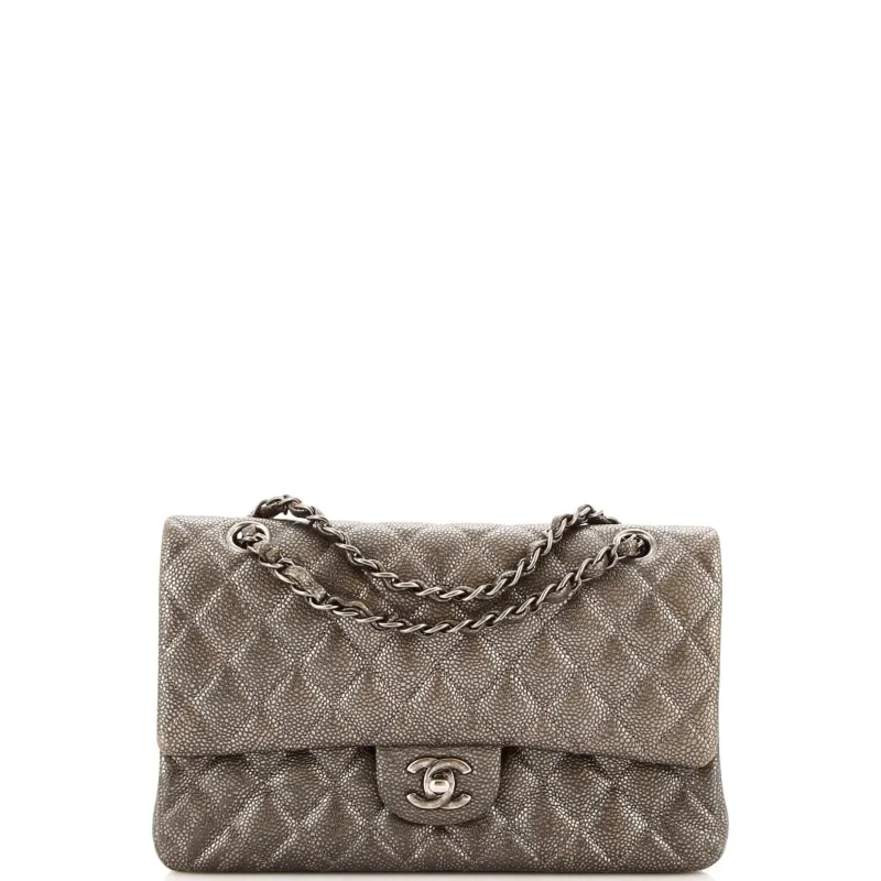Pre-Loved Chanel Classic Double Flap Bag Quilted Caviar Medium sold by Zulily