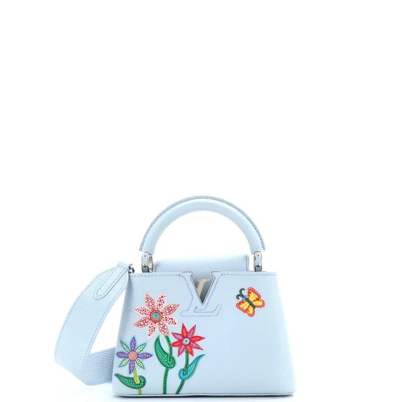 Pre-Loved Louis Vuitton Capucines Bag Yayoi Kusama Flowers Taurillon Leather Mini sold by Zulily