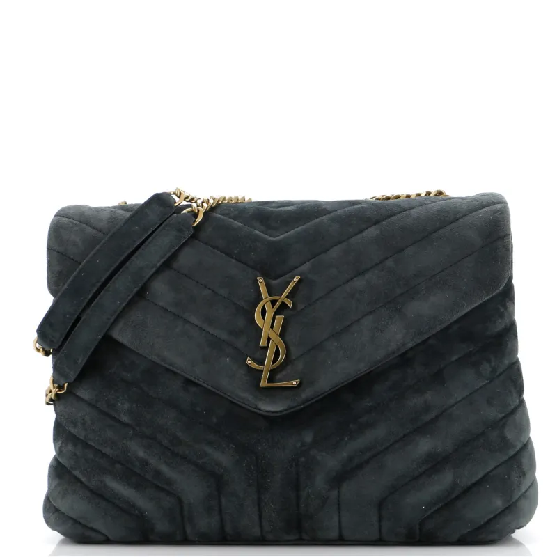 Pre-Loved Saint Laurent Loulou Shoulder Bag Matelasse Chevron Suede Medium sold by Zulily