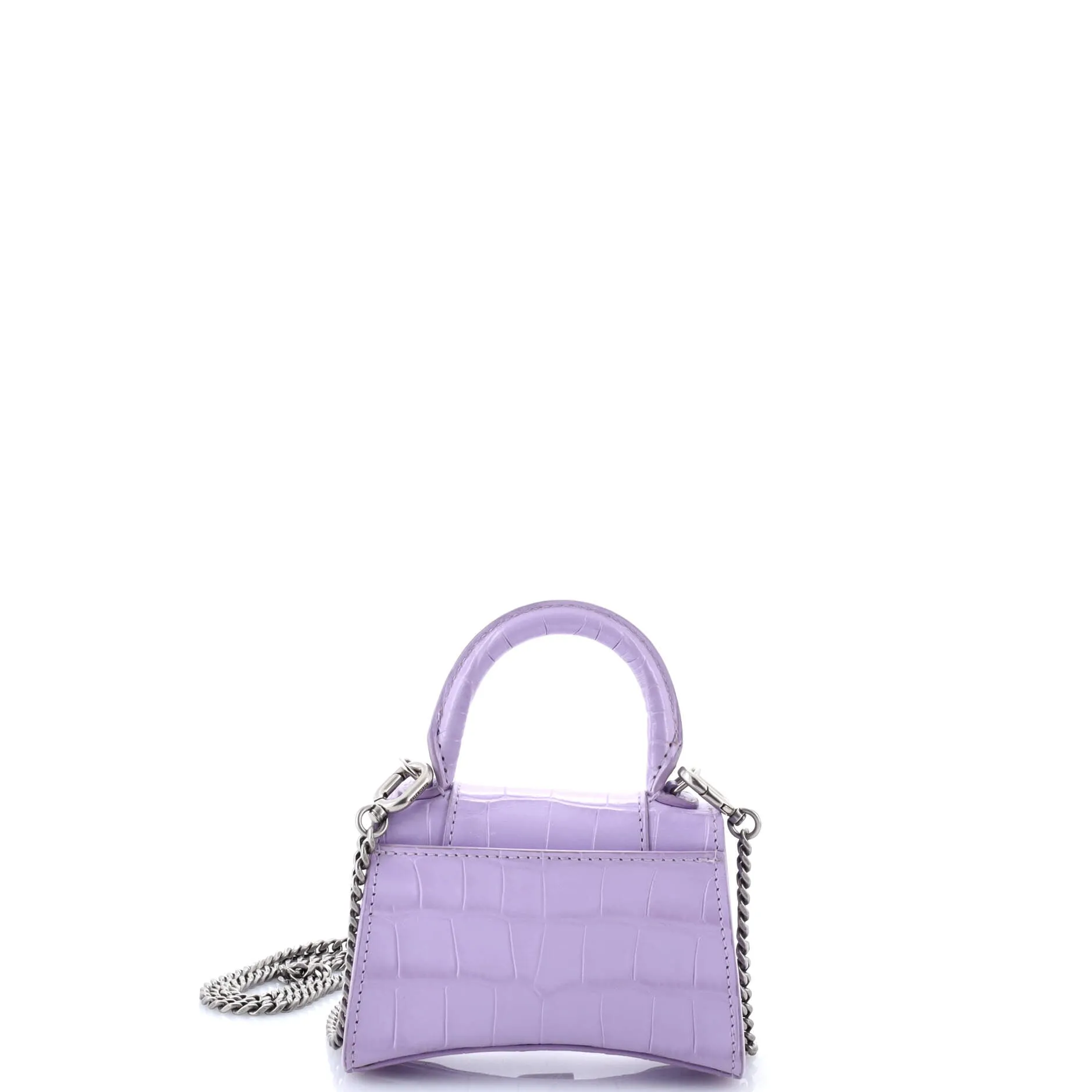 Pre-Loved Balenciaga Hourglass Chain Top Handle Bag Crocodile Embossed Leather Mini sold by Zulily product image thumbnail 3