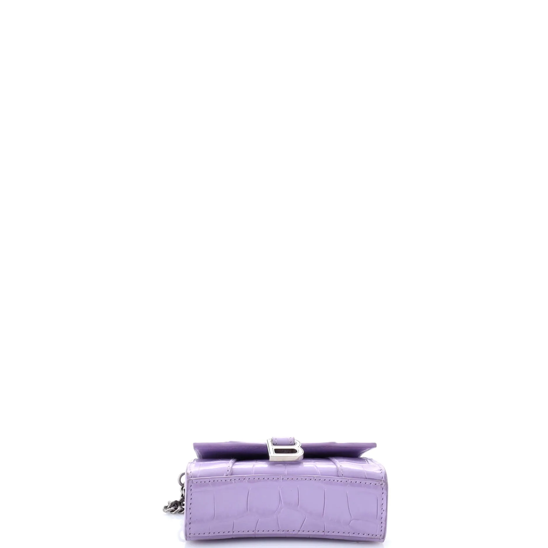 Pre-Loved Balenciaga Hourglass Chain Top Handle Bag Crocodile Embossed Leather Mini sold by Zulily product image thumbnail 4