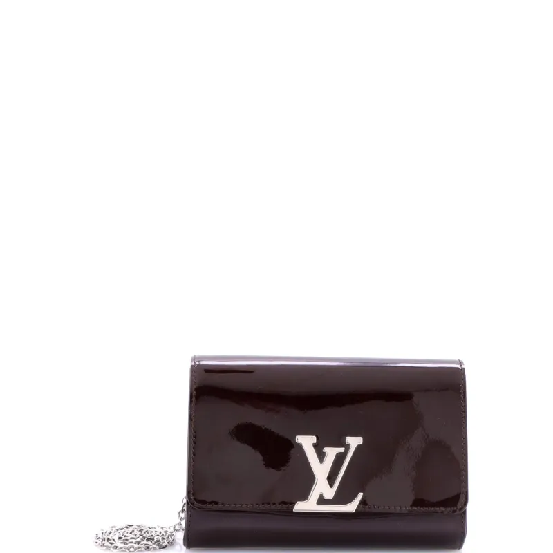 Pre-Loved Louis Vuitton Chain Louise Clutch Patent PM sold by Zulily