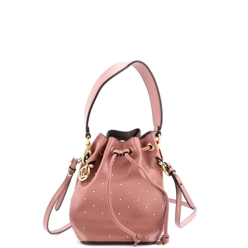 Pre-Loved Fendi Mon Tresor Bucket Bag Studded Leather Mini sold by Zulily