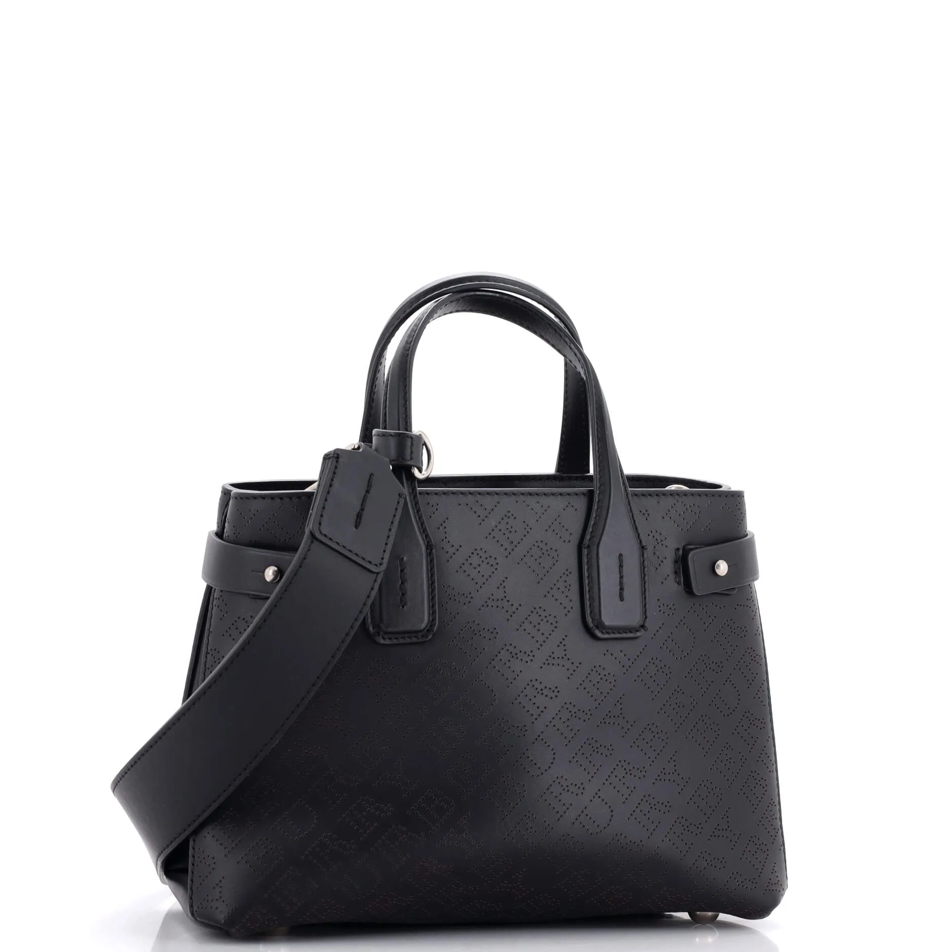 Pre-Loved Burberry Banner NM Tote Perforated Leather Small sold by Zulily product image thumbnail 2