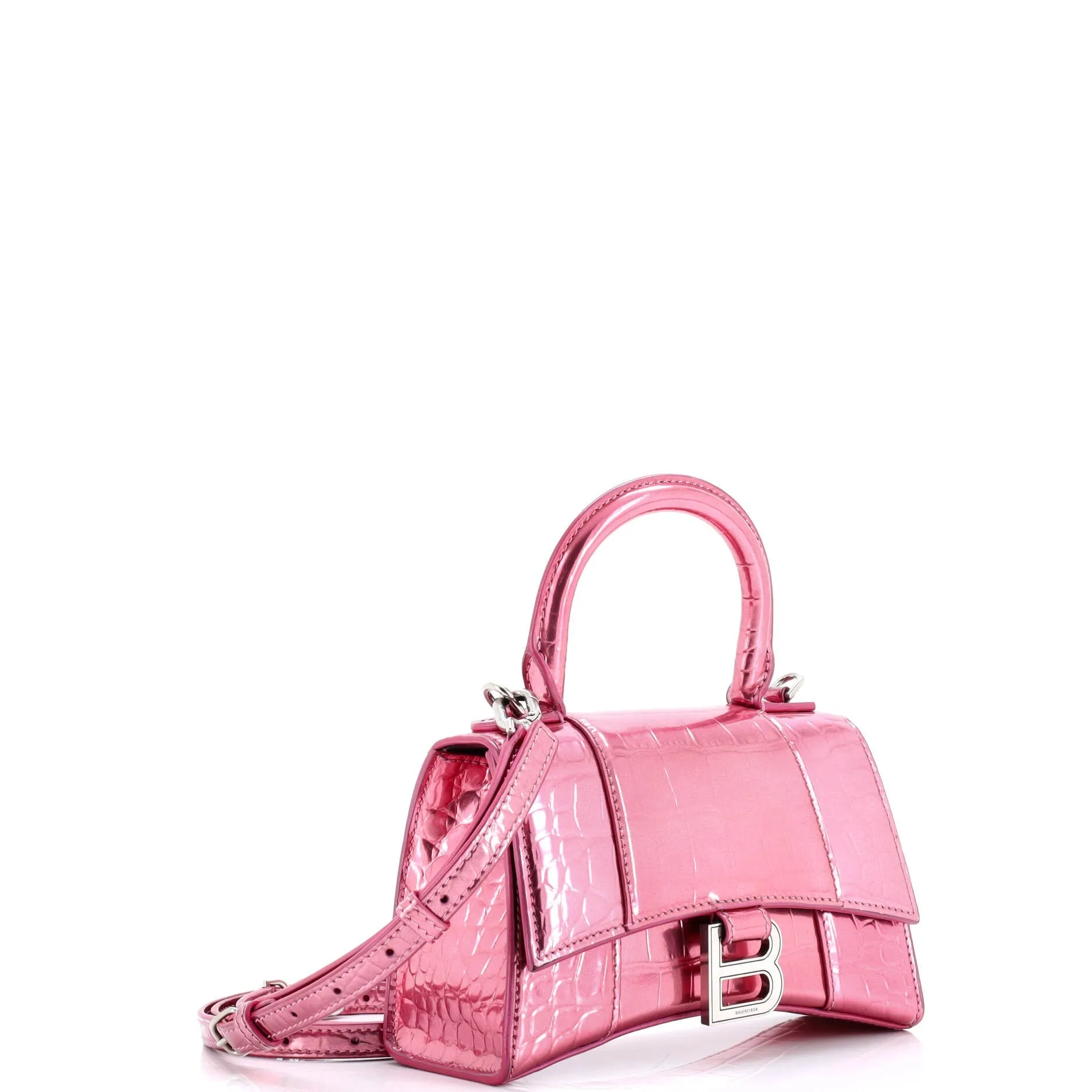 Pre-Loved Balenciaga Hourglass Top Handle Bag Crocodile Embossed Leather XS sold by Zulily product image thumbnail 2