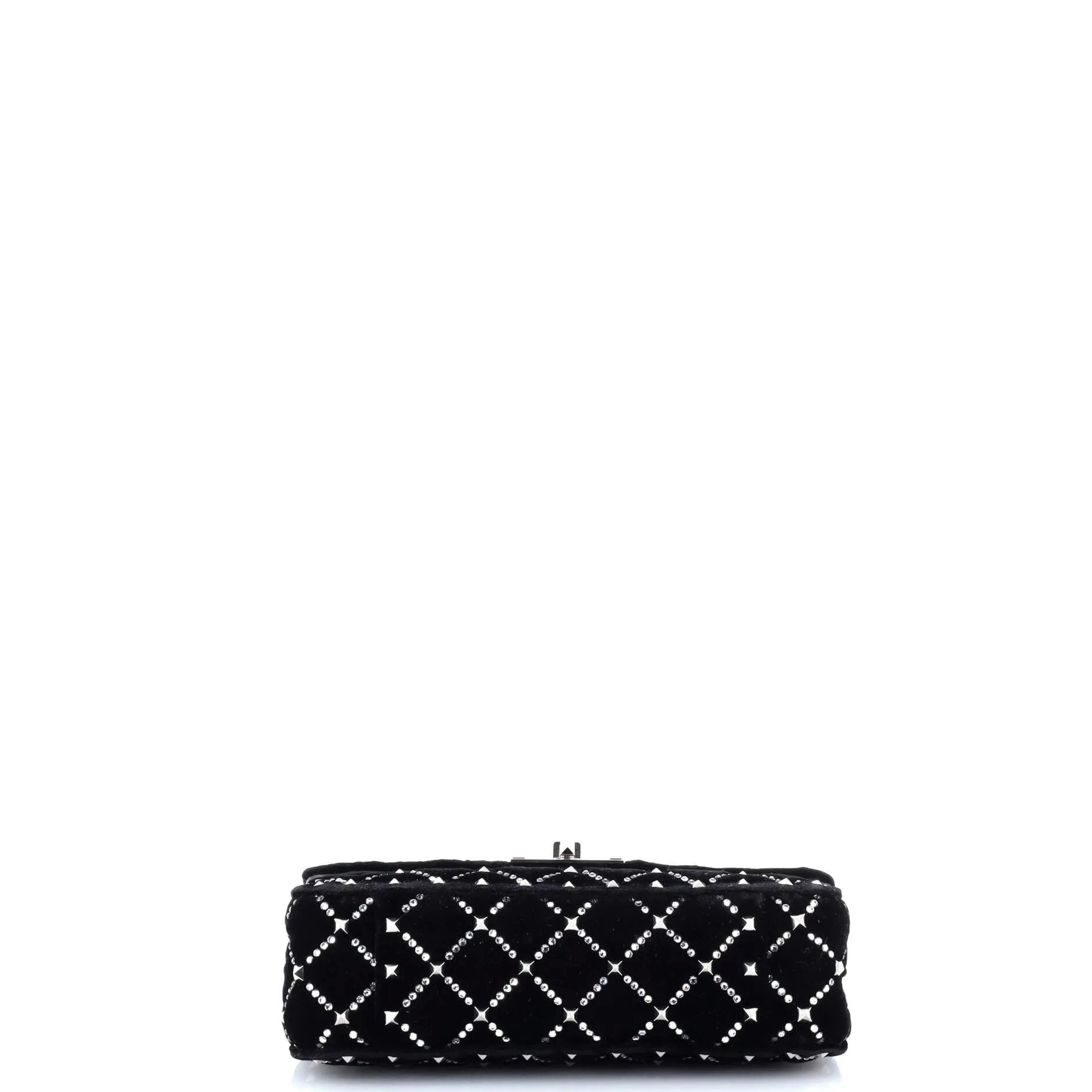 Pre-Loved Valentino Rockstud Spike Flap Bag Crystal Embellished Quilted Velvet Small sold by Zulily product image thumbnail 4