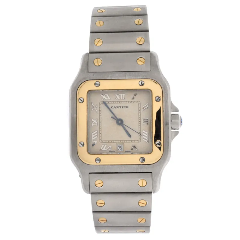 Pre-Loved Cartier Santos de Cartier Galbee Quartz Watch Stainless Steel and Yellow Gold 24 sold by Zulily