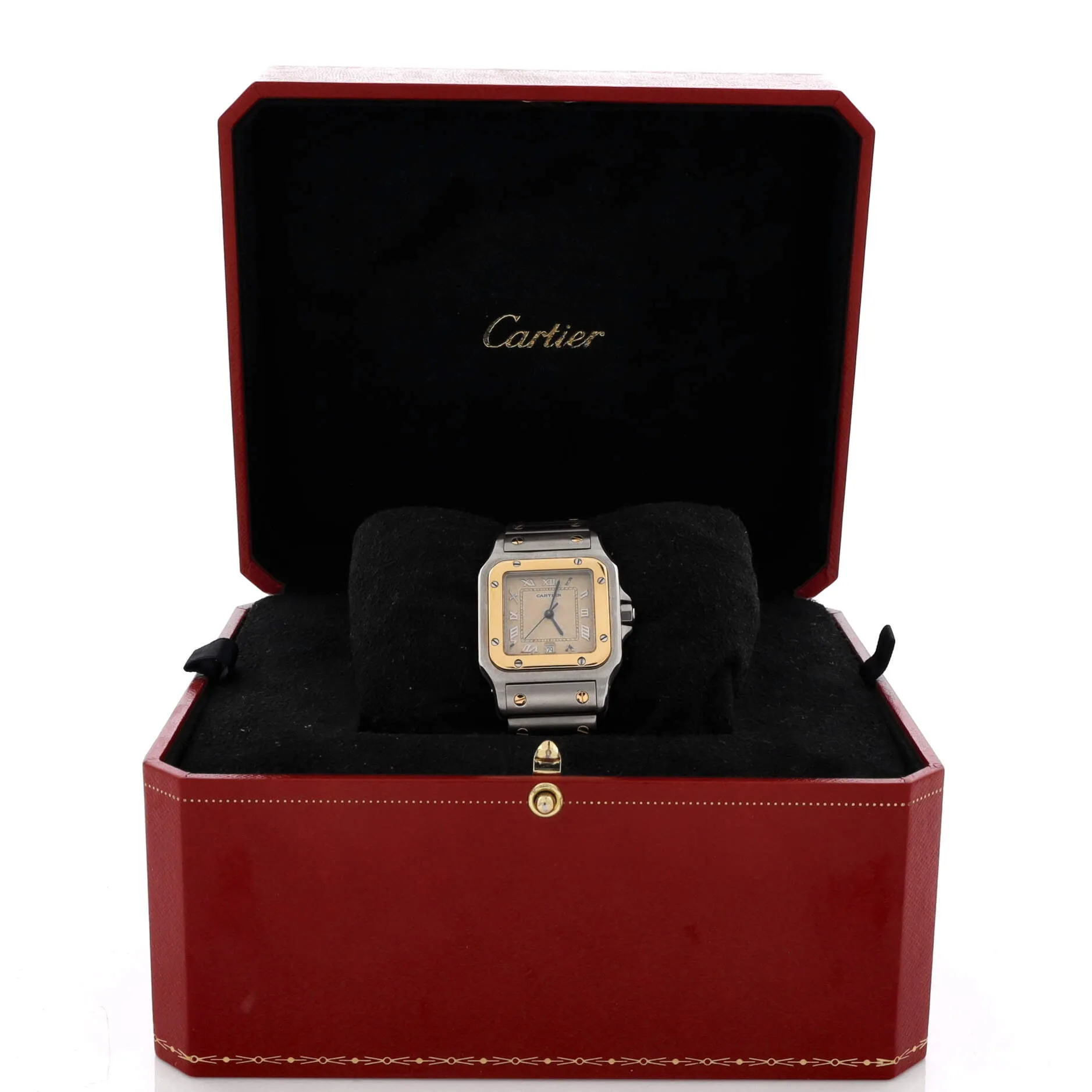Pre-Loved Cartier Santos de Cartier Galbee Quartz Watch Stainless Steel and Yellow Gold 24 sold by Zulily product image thumbnail 2