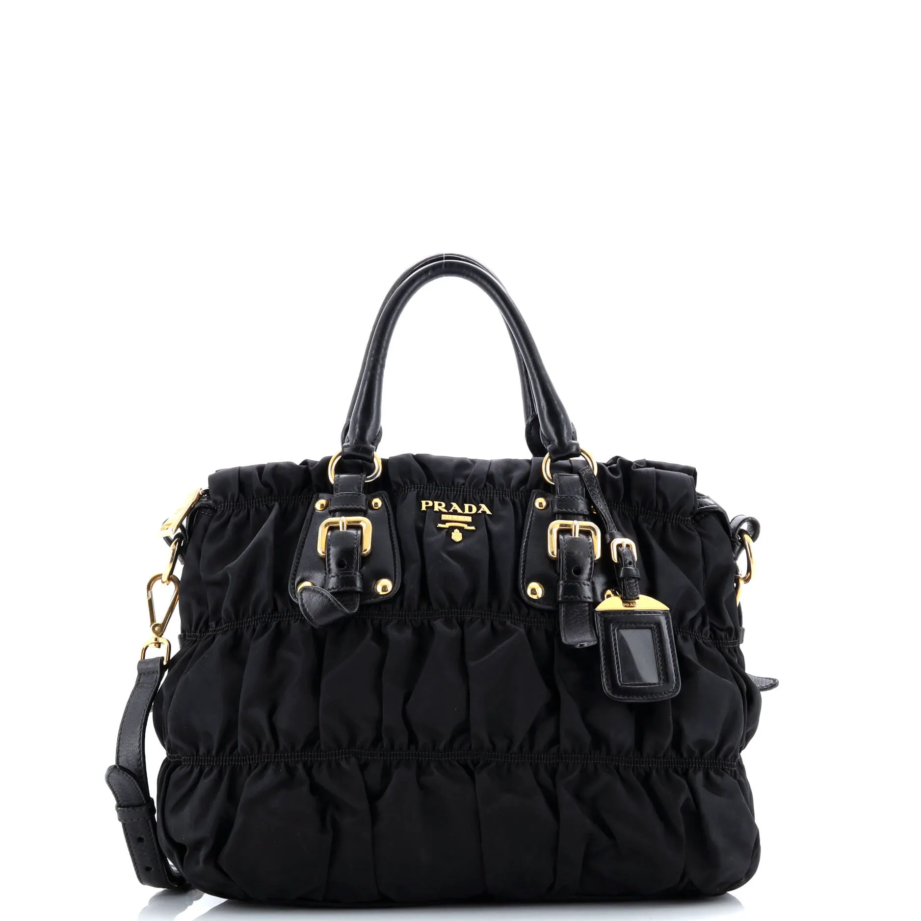 Pre-Loved Prada Gaufre Convertible Tote Leather and Tessuto Large sold by Zulily