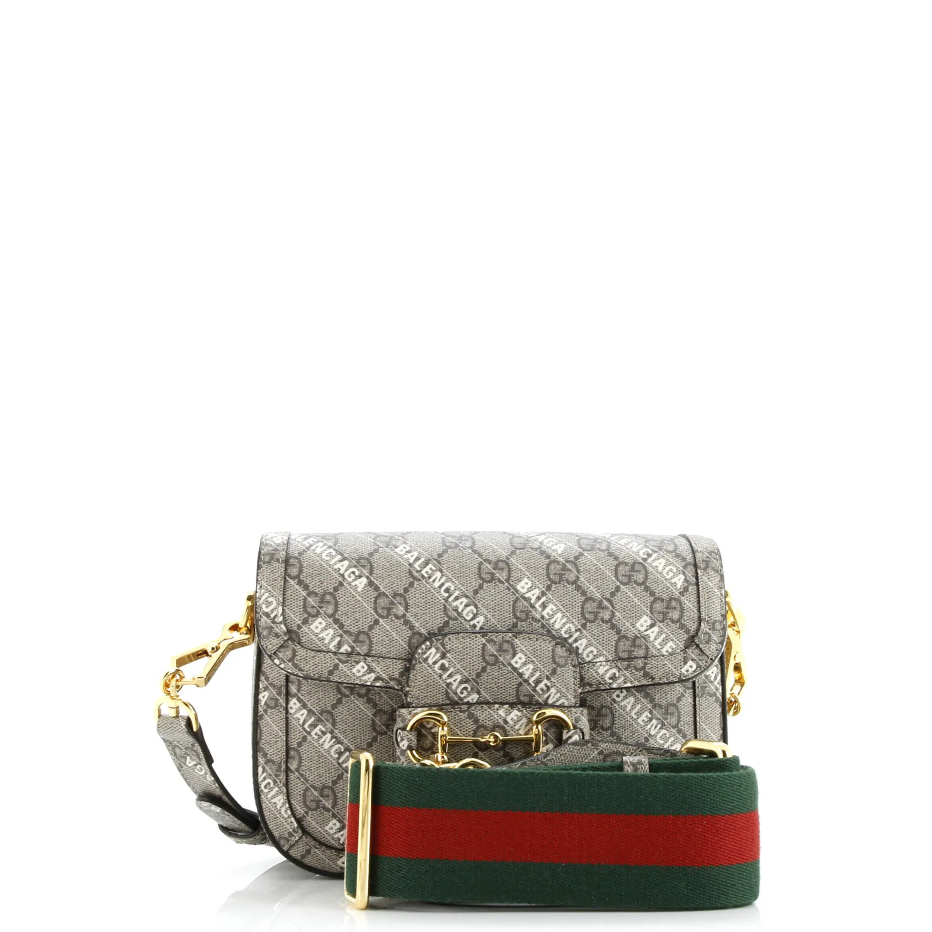 Pre-Loved Gucci x Balenciaga The Hacker Project Horsebit 1955 Shoulder Bag GG Coated Canvas Mini sold by Zulily product image thumbnail 4