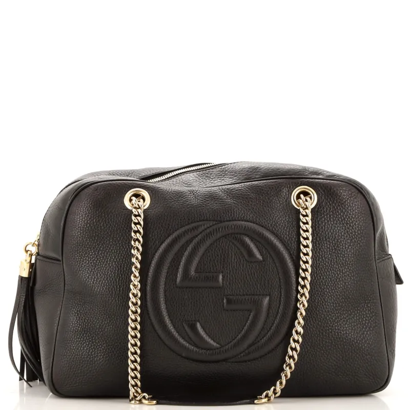 Pre-Loved Gucci Soho Chain Zip Shoulder Bag Leather Medium sold by Zulily