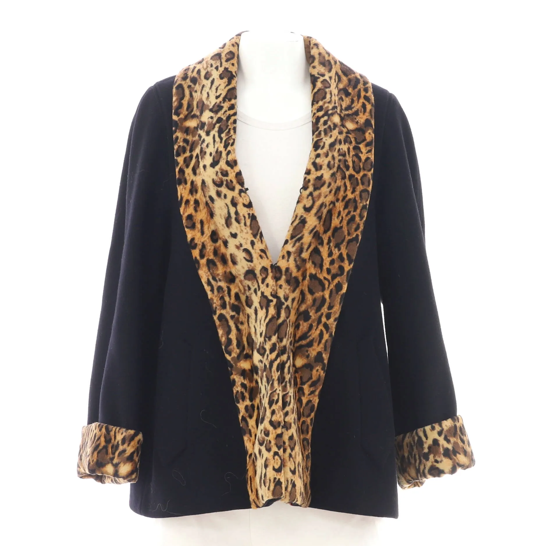 Pre-Loved Gucci Women's Leopard Panels Coat Wool Blend sold by Zulily