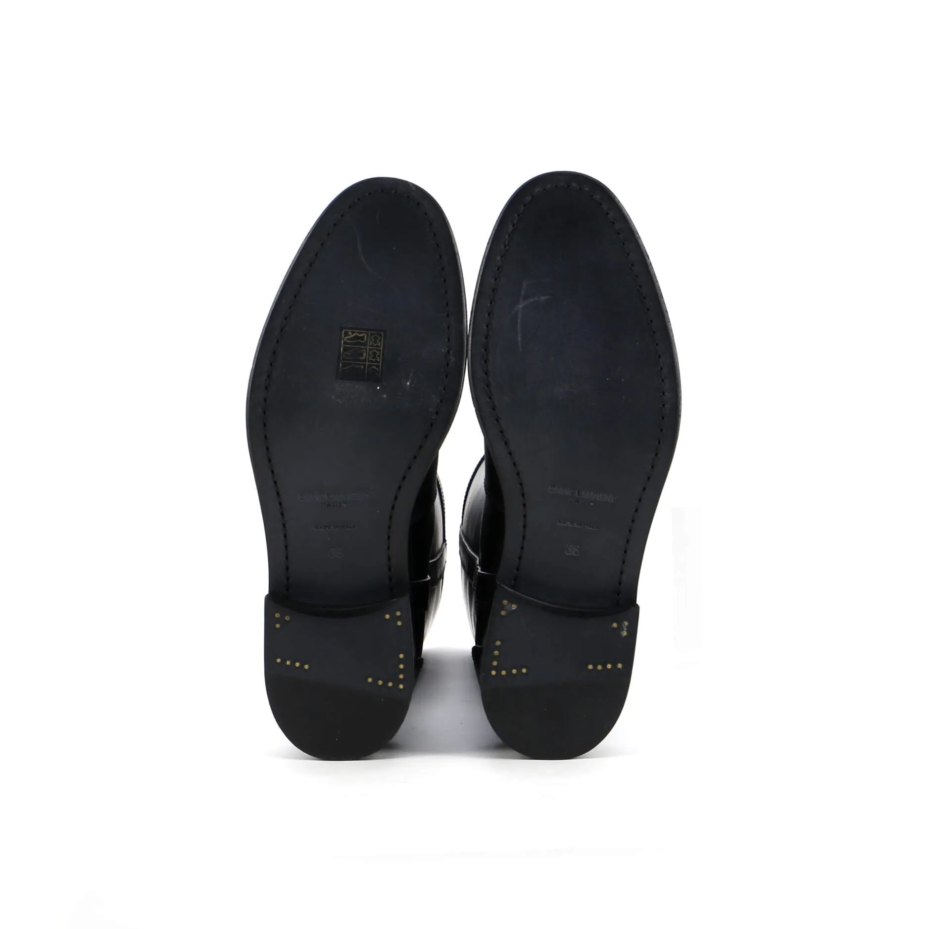 Pre-Loved Saint Laurent Women's Kate Western Heeled Knee High Boots Leather sold by Zulily product image thumbnail 4