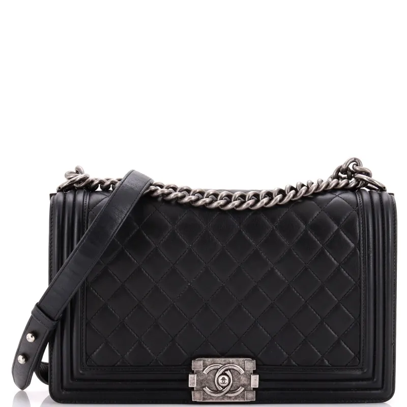Pre-Loved Chanel Boy Flap Bag Quilted Calfskin New Medium sold by Zulily