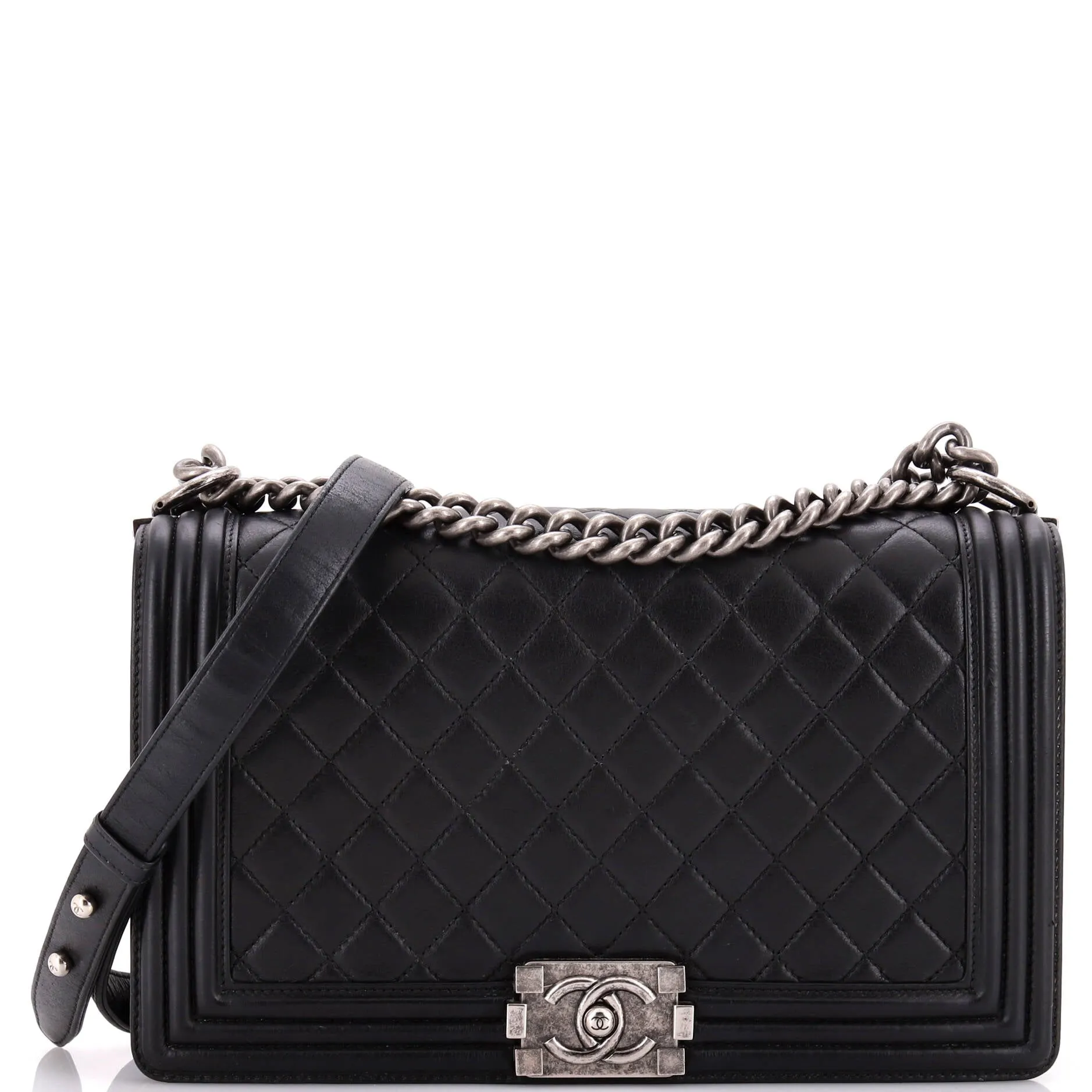 Pre-Loved Chanel Boy Flap Bag Quilted Calfskin New Medium sold by Zulily