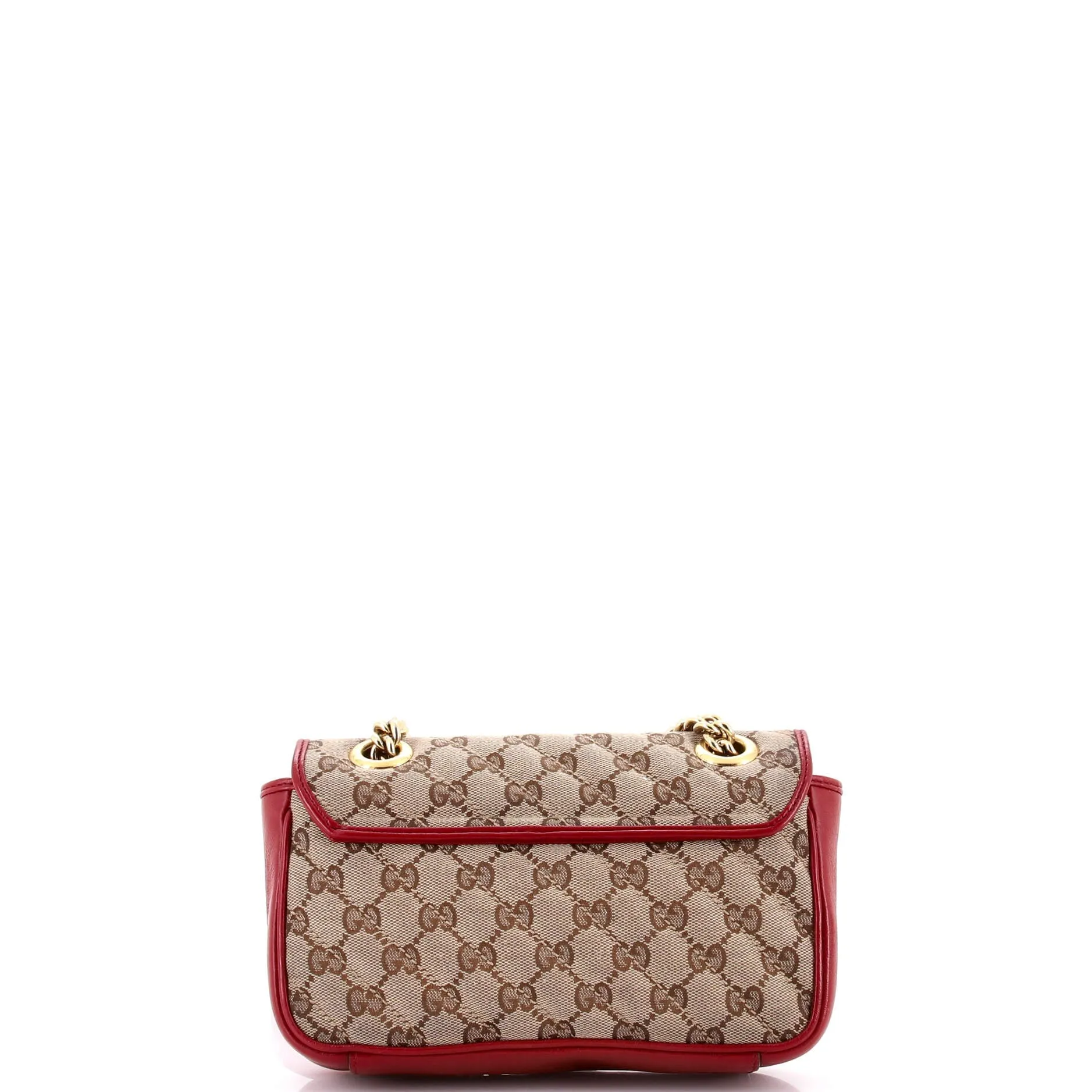 Pre-Loved Gucci GG Marmont Flap Bag Diagonal Quilted GG Canvas with Leather Mini sold by Zulily product image thumbnail 5