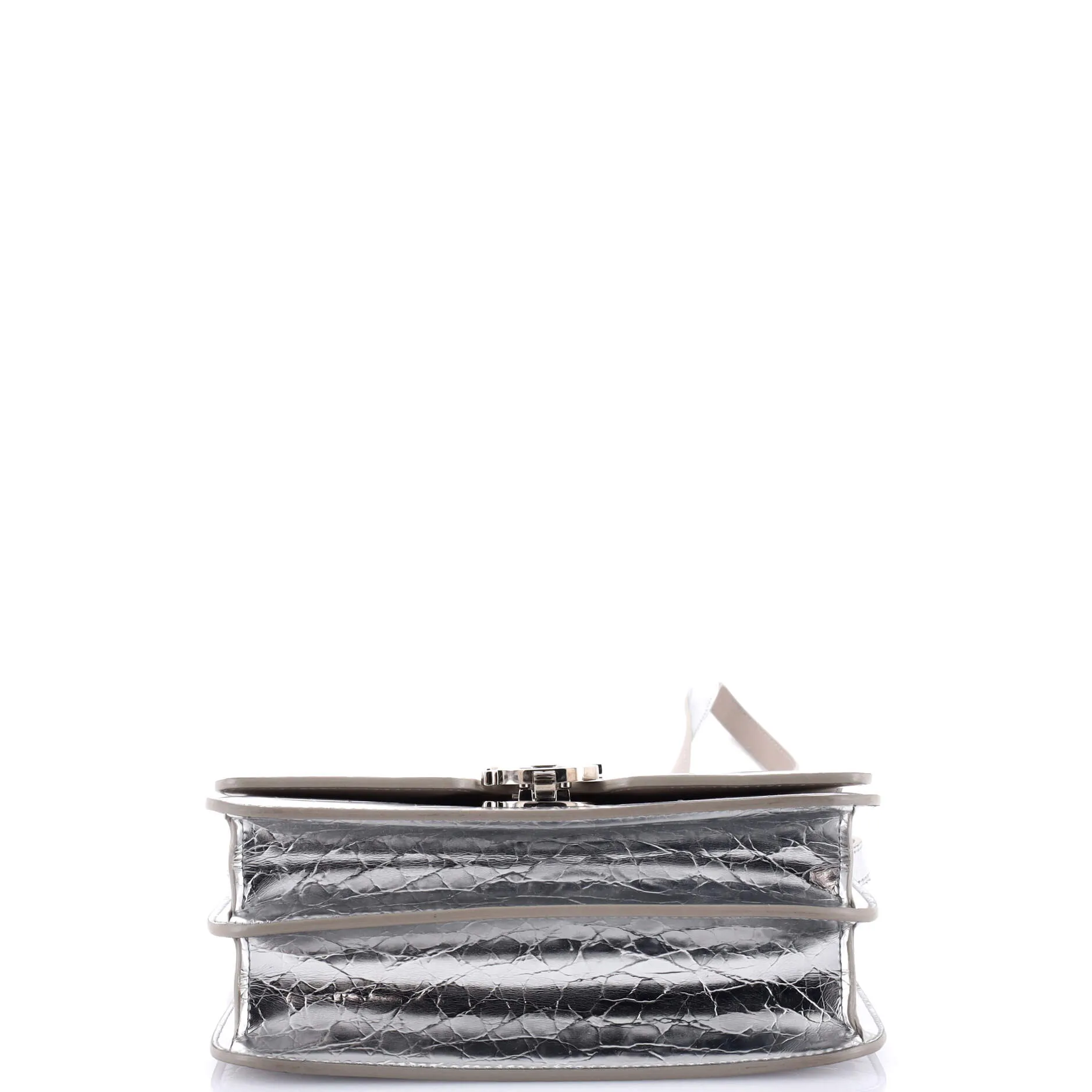 Pre-Loved Burberry TB Flap Bag Embossed Metallic Leather Small sold by Zulily product image thumbnail 4