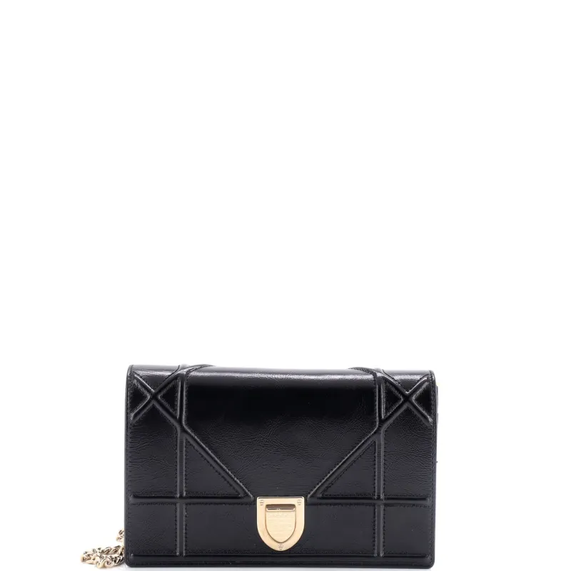 Pre-Loved Christian Dior Diorama Wallet on Chain Leather sold by Zulily