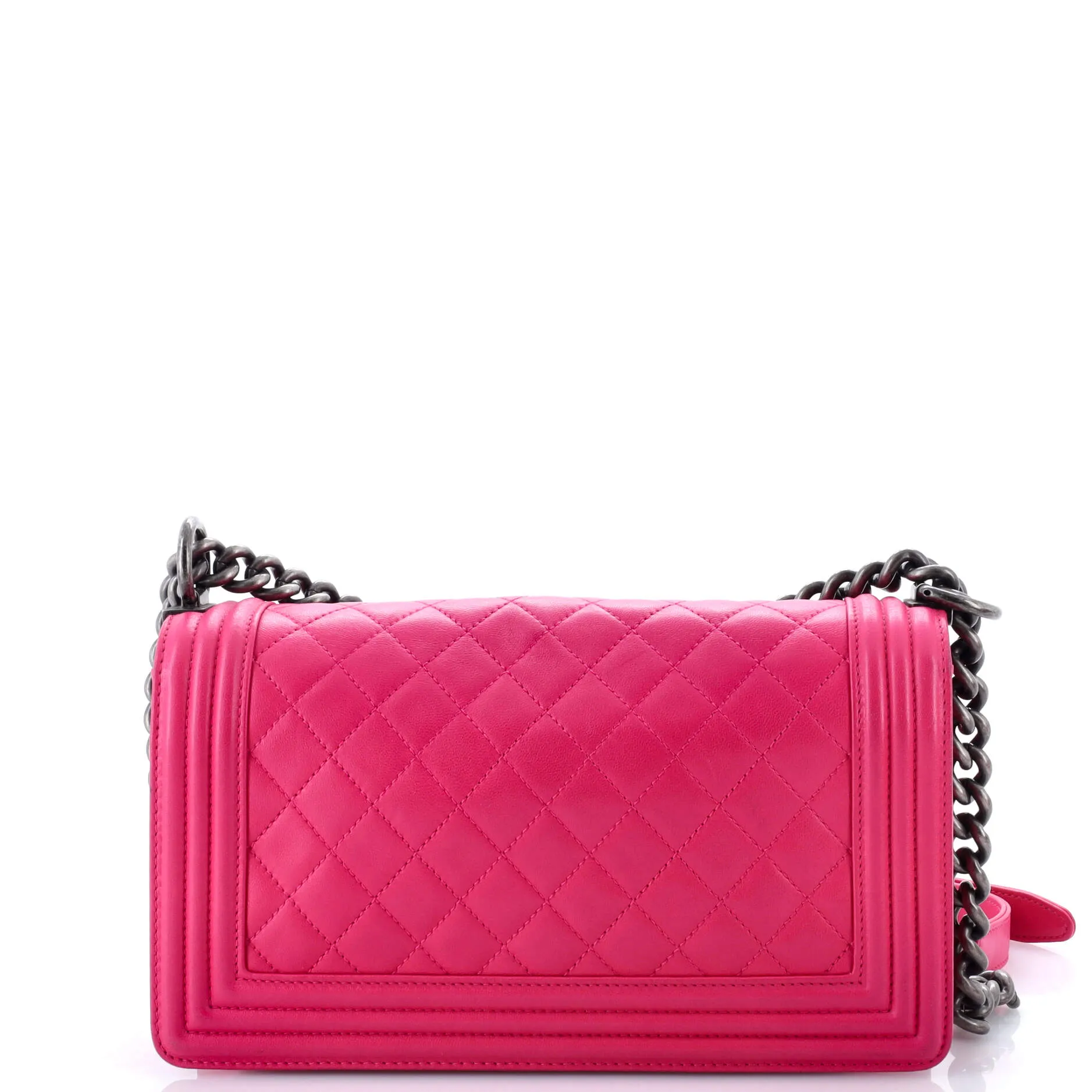 Pre-Loved Chanel Boy Flap Bag Quilted Lambskin Old Medium sold by Zulily product image thumbnail 3