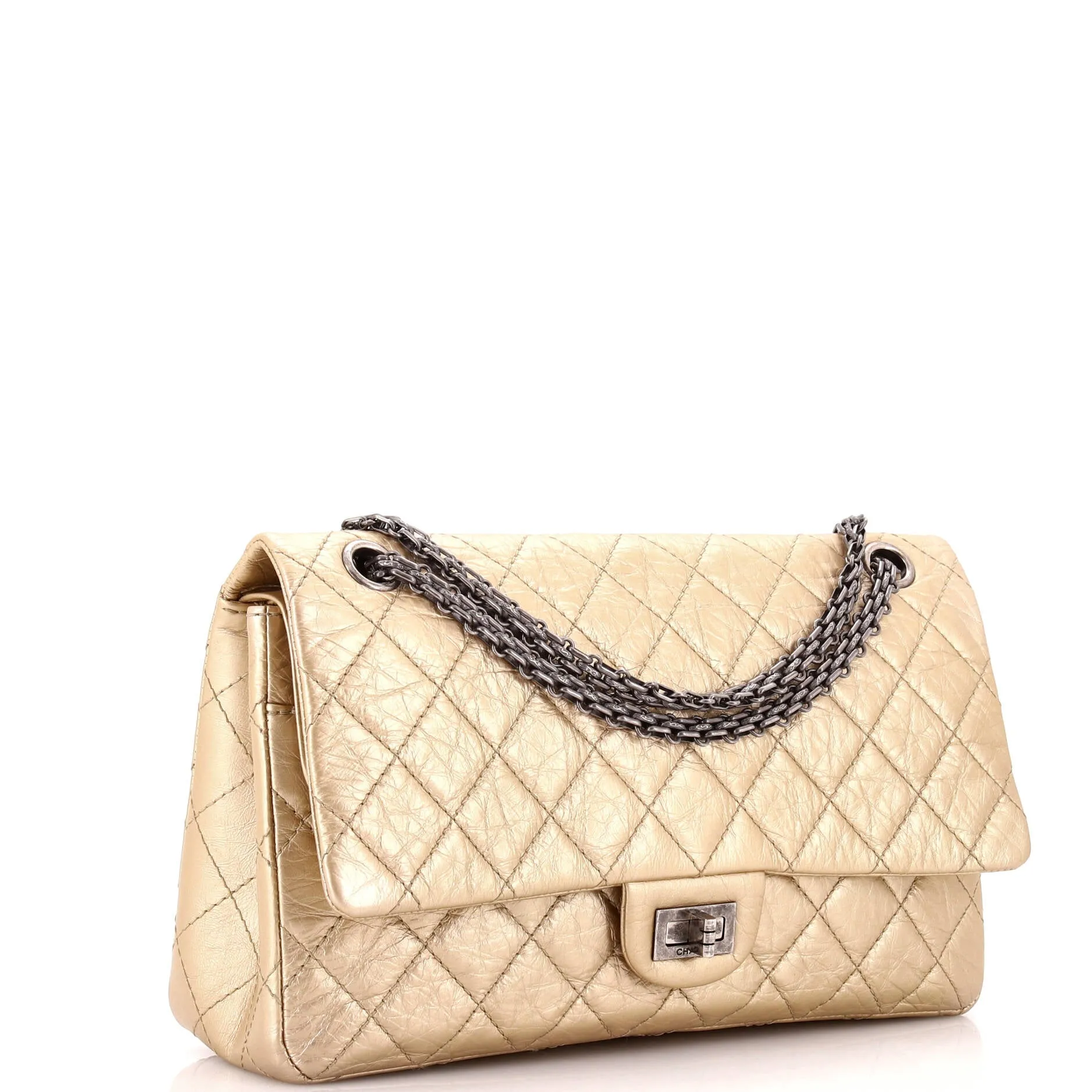 Pre-Loved Chanel Reissue 2.55 Flap Bag Quilted Metallic Aged Calfskin 226 sold by Zulily product image thumbnail 3
