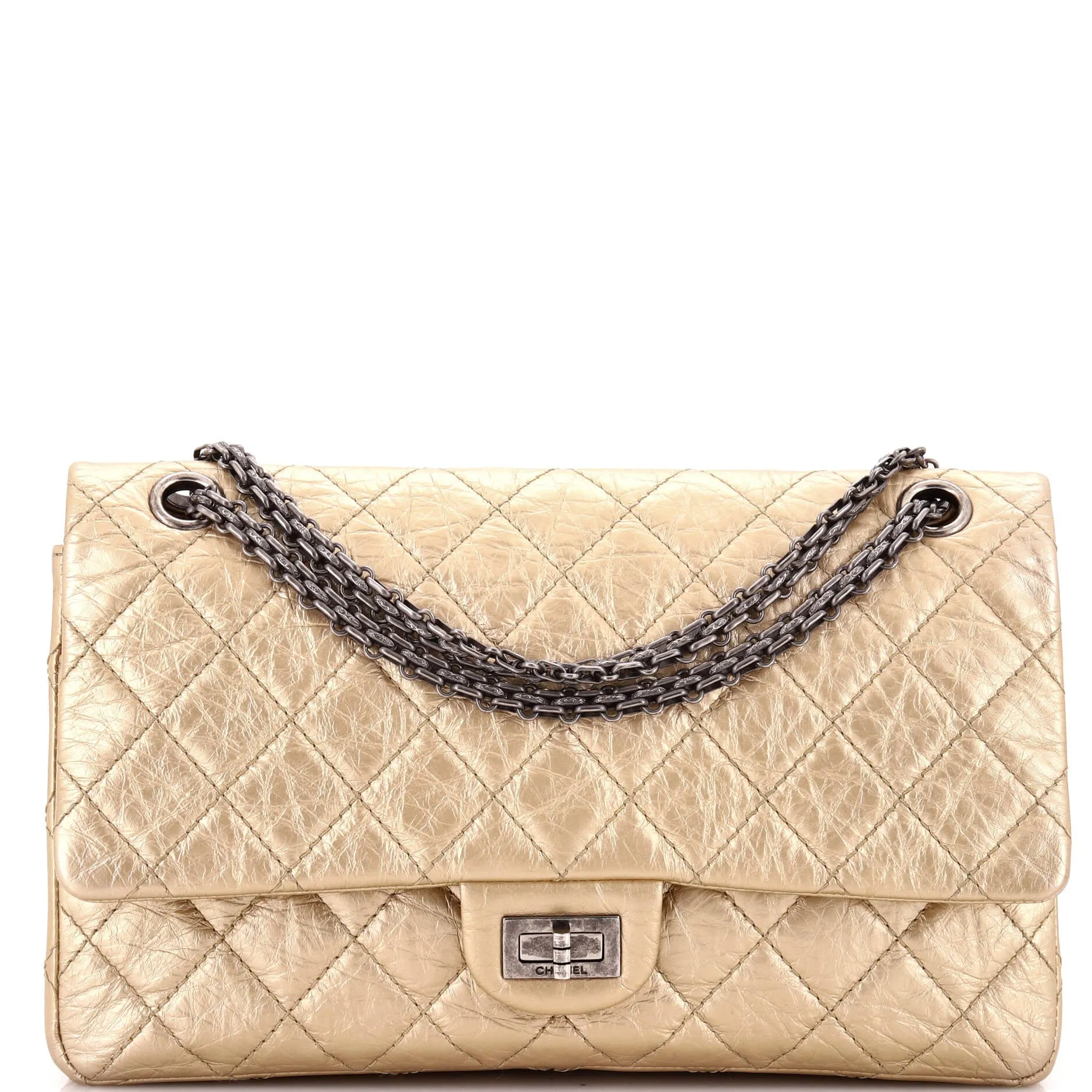 Pre-Loved Chanel Reissue 2.55 Flap Bag Quilted Metallic Aged Calfskin 226 sold by Zulily