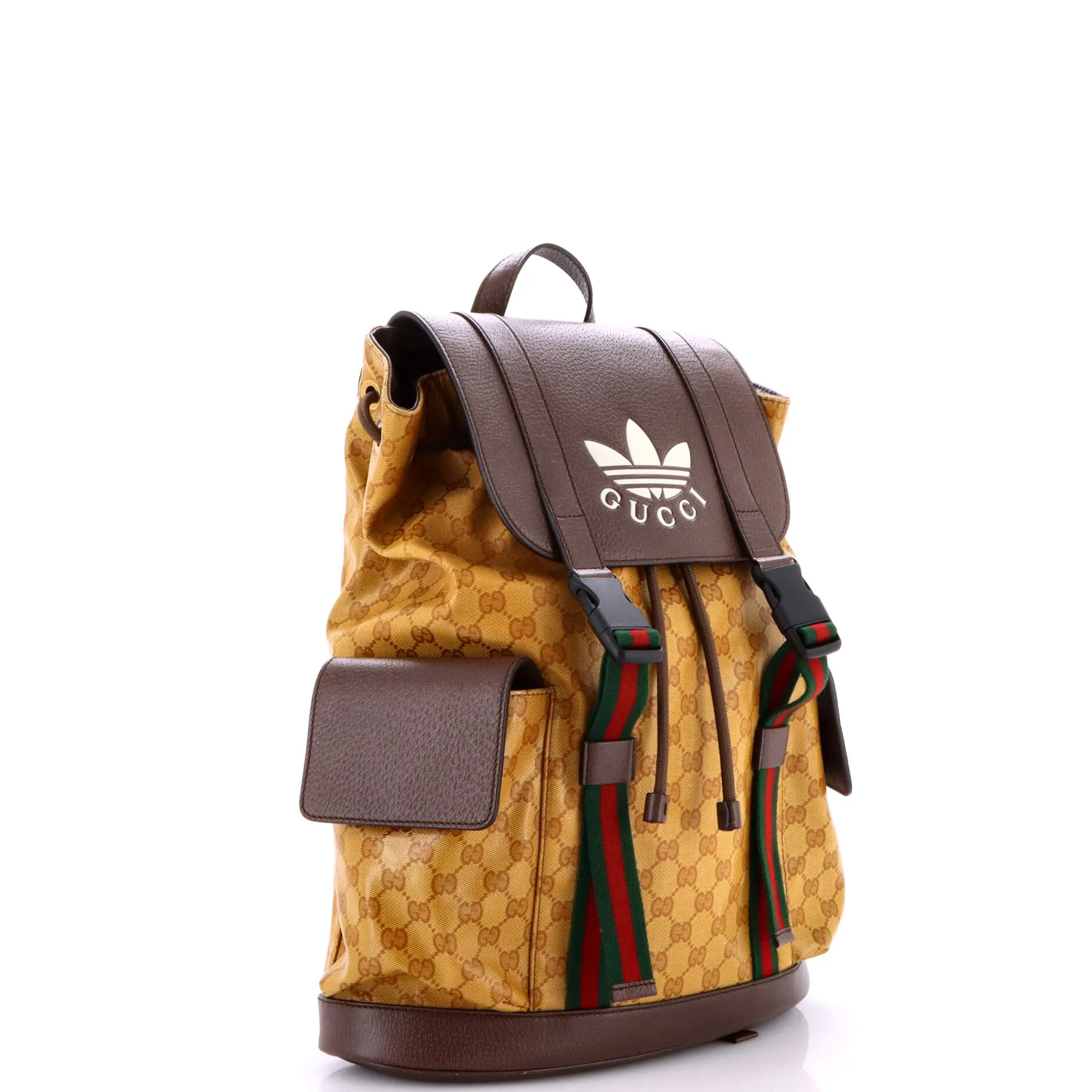 Pre-Loved Gucci x adidas Double Pocket Buckle Backpack GG Coated Canvas Medium sold by Zulily product image thumbnail 2
