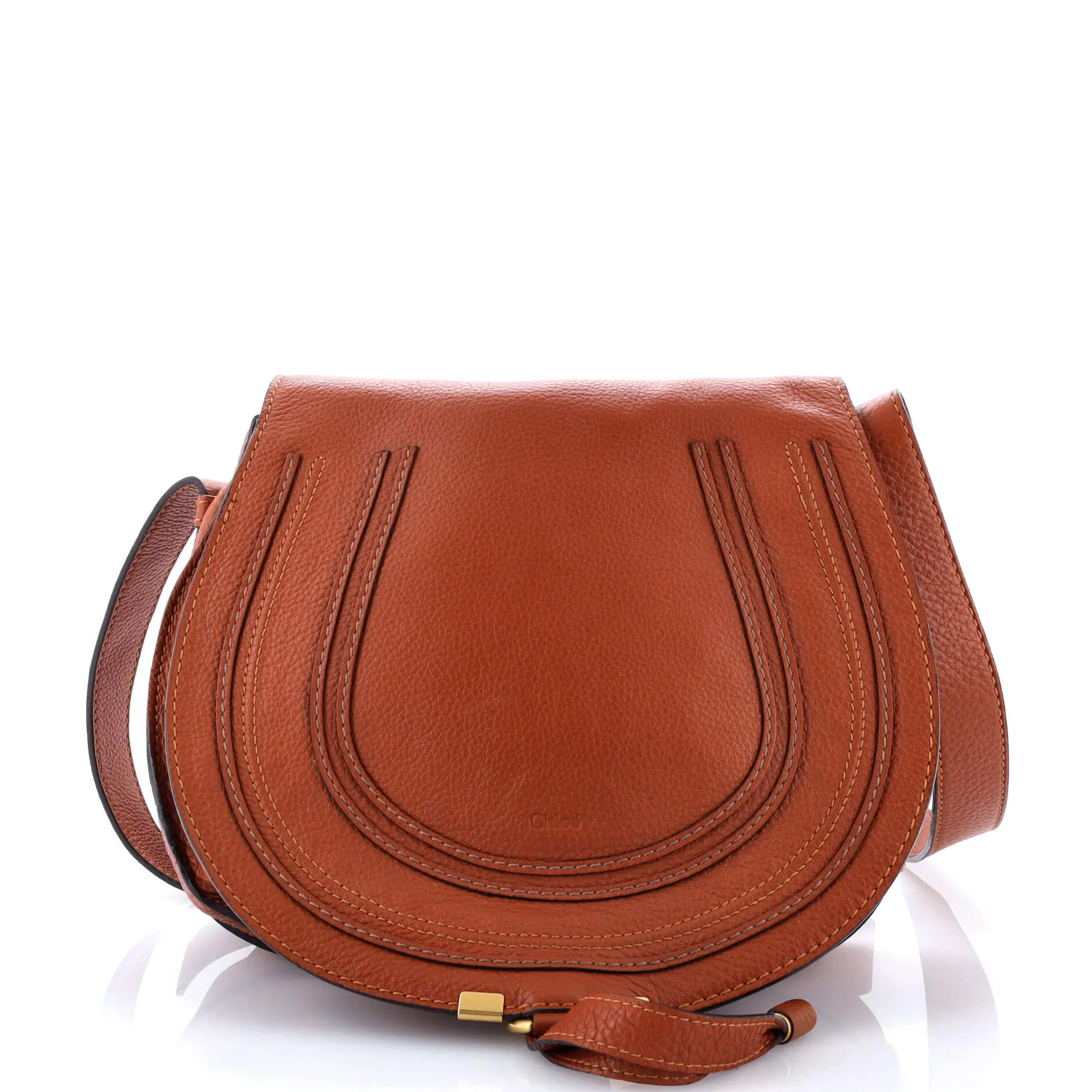 Pre-Loved Chloe Marcie Saddle Bag Leather Medium sold by Zulily