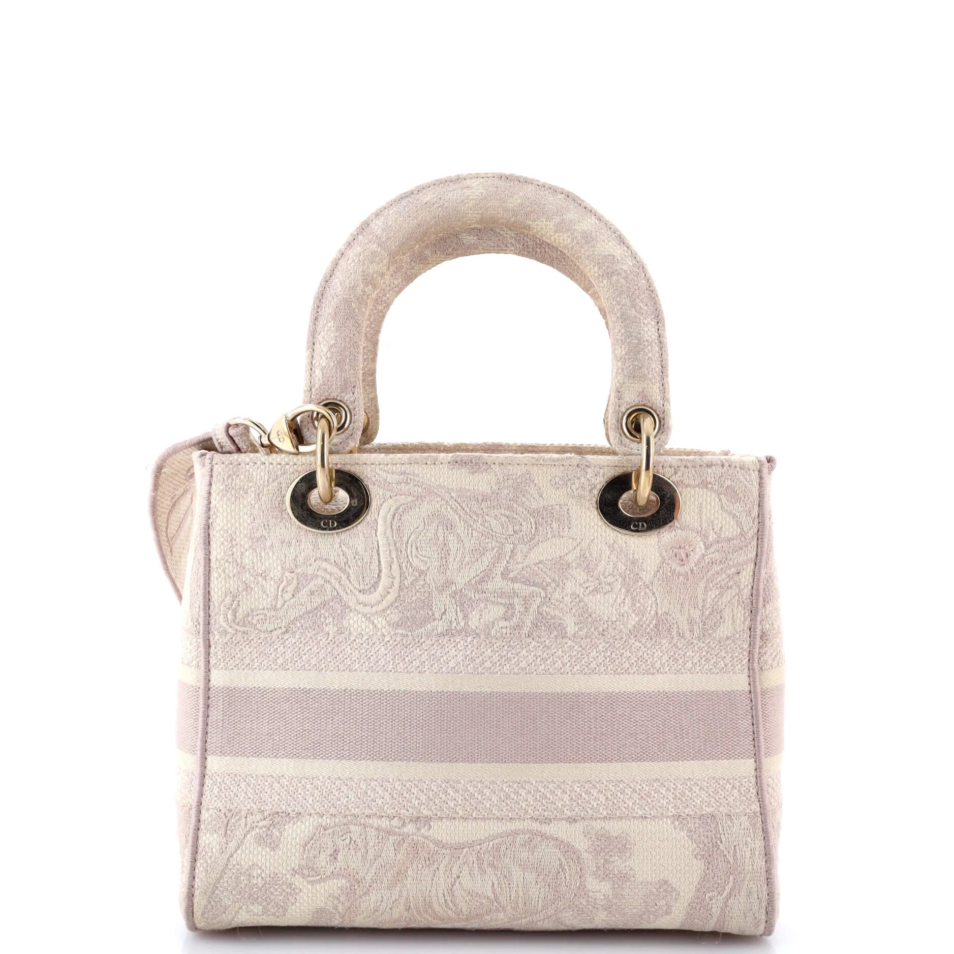 Pre-Loved Christian Dior Toile de Jouy Lady D-Lite Bag Embroidered Canvas sold by Zulily product image thumbnail 3