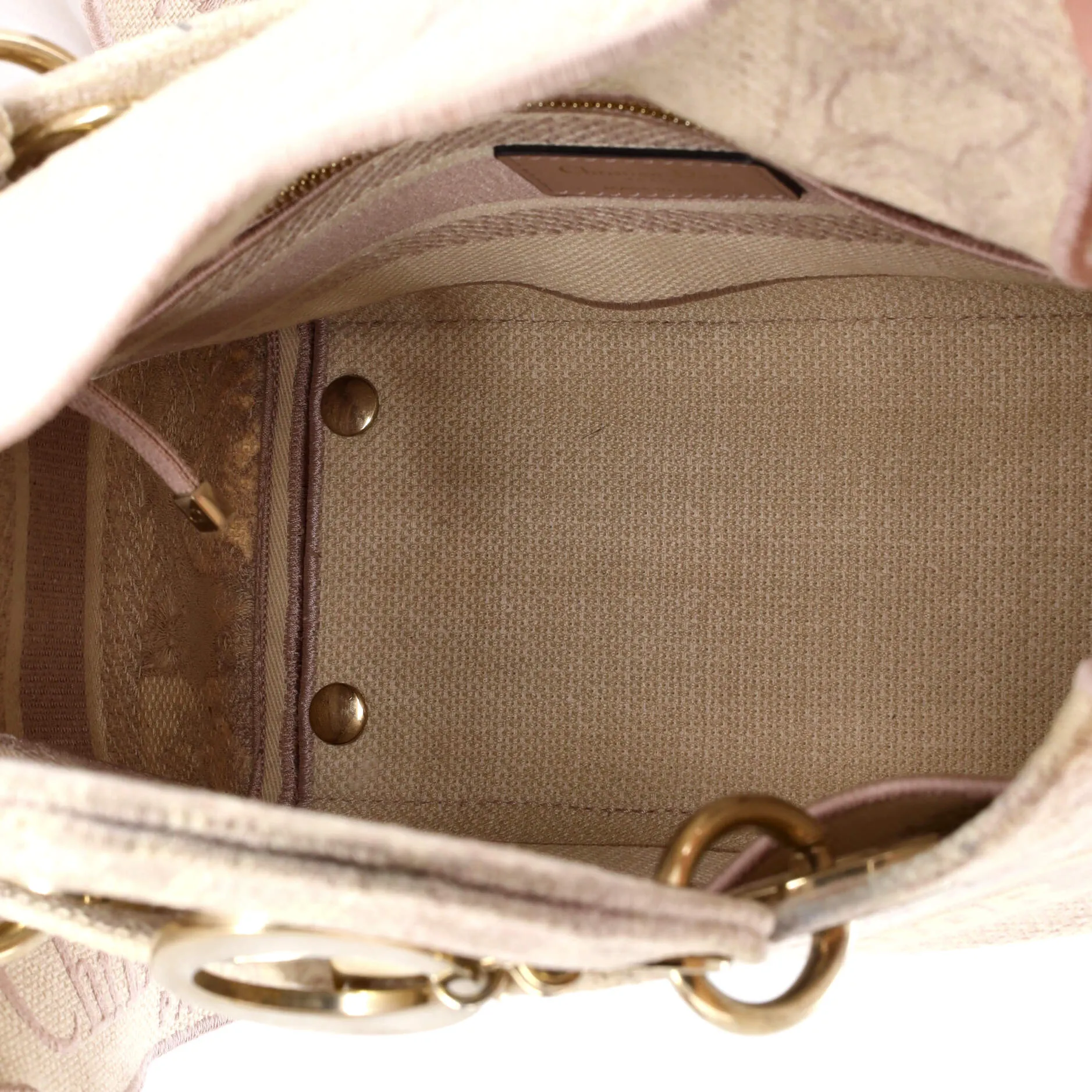 Pre-Loved Christian Dior Toile de Jouy Lady D-Lite Bag Embroidered Canvas sold by Zulily product image thumbnail 5