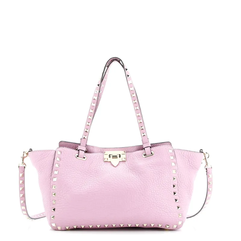 Pre-Loved Valentino Rockstud Tote Pebbled Leather Small sold by Zulily