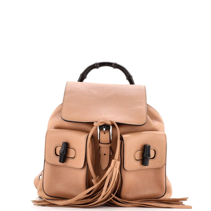 Pre-Loved Gucci Bamboo Tassel Backpack Leather Medium sold by Zulily