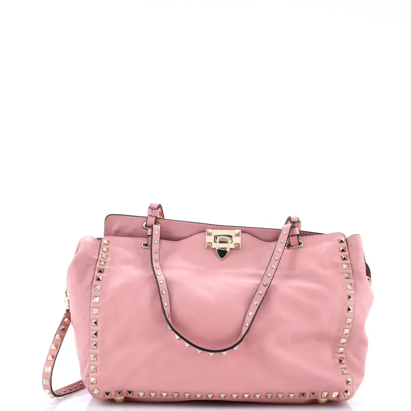 Pre-Loved Valentino Rockstud Tote Soft Leather Medium sold by Zulily