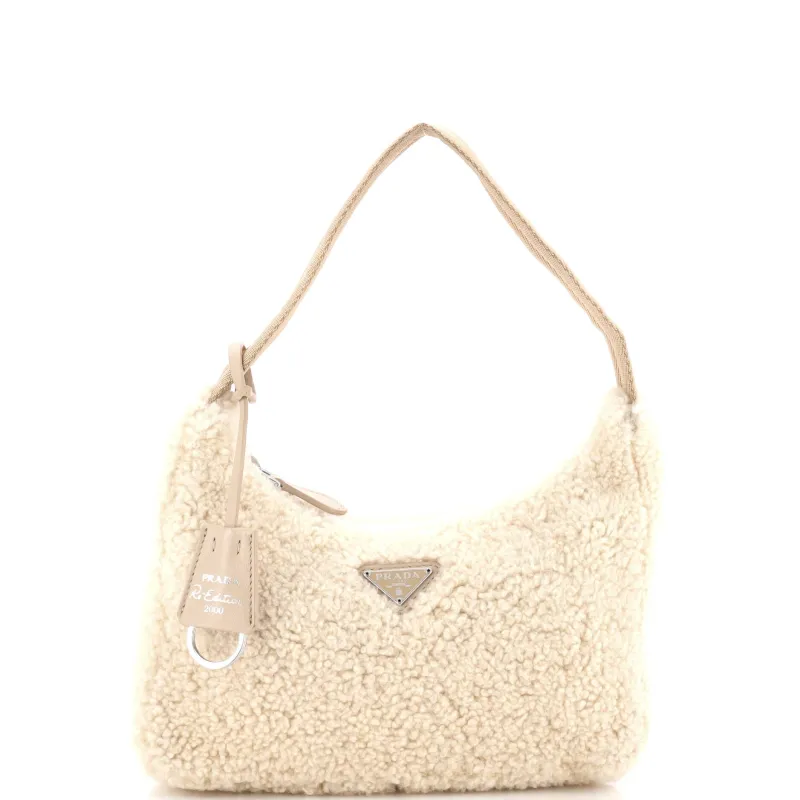 Pre-Loved Prada Re-Edition 2000 Hobo Shearling Mini made by Prada