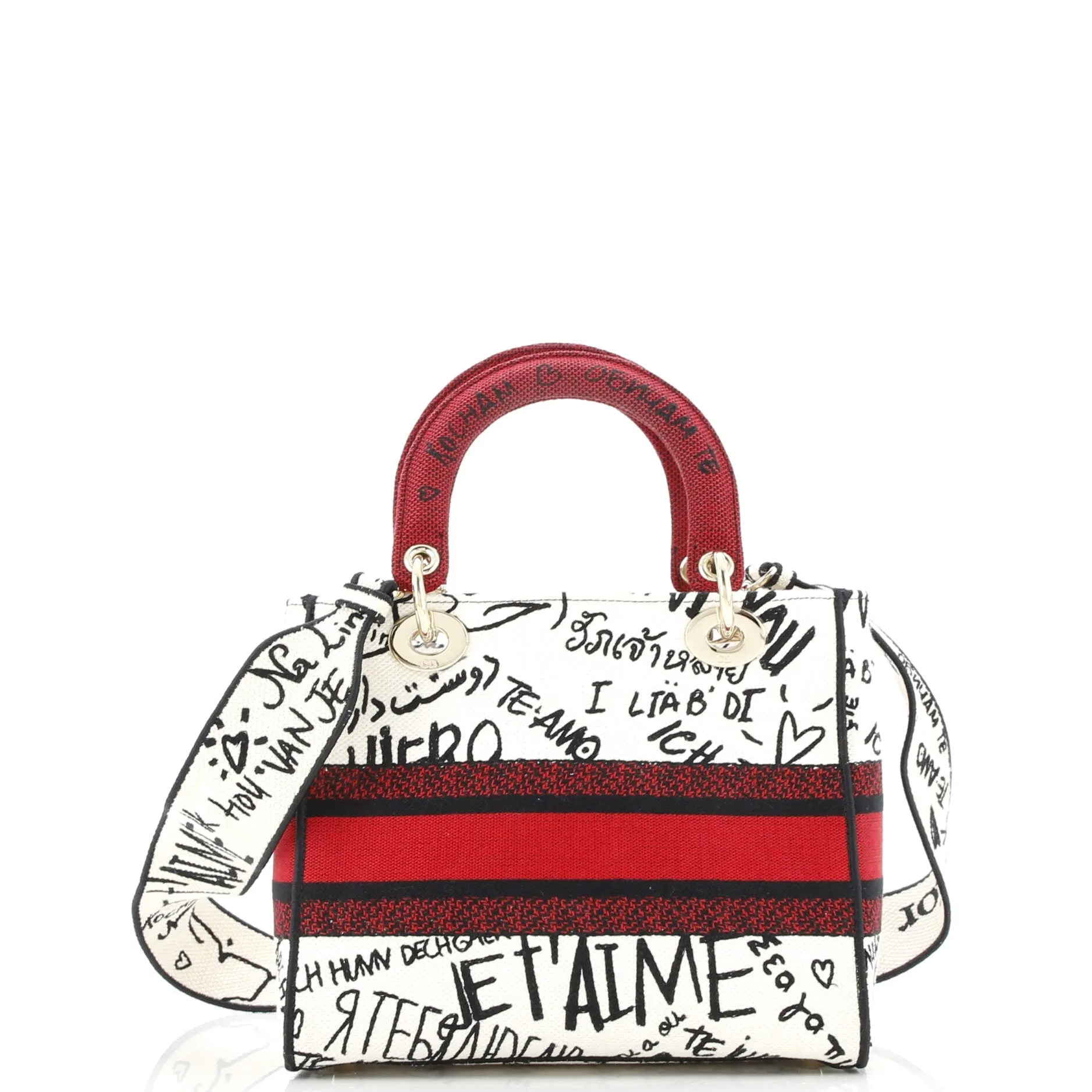 Pre-Loved Christian Dior Lady D-Lite Bag Embroidered Canvas Medium sold by Zulily product image thumbnail 3