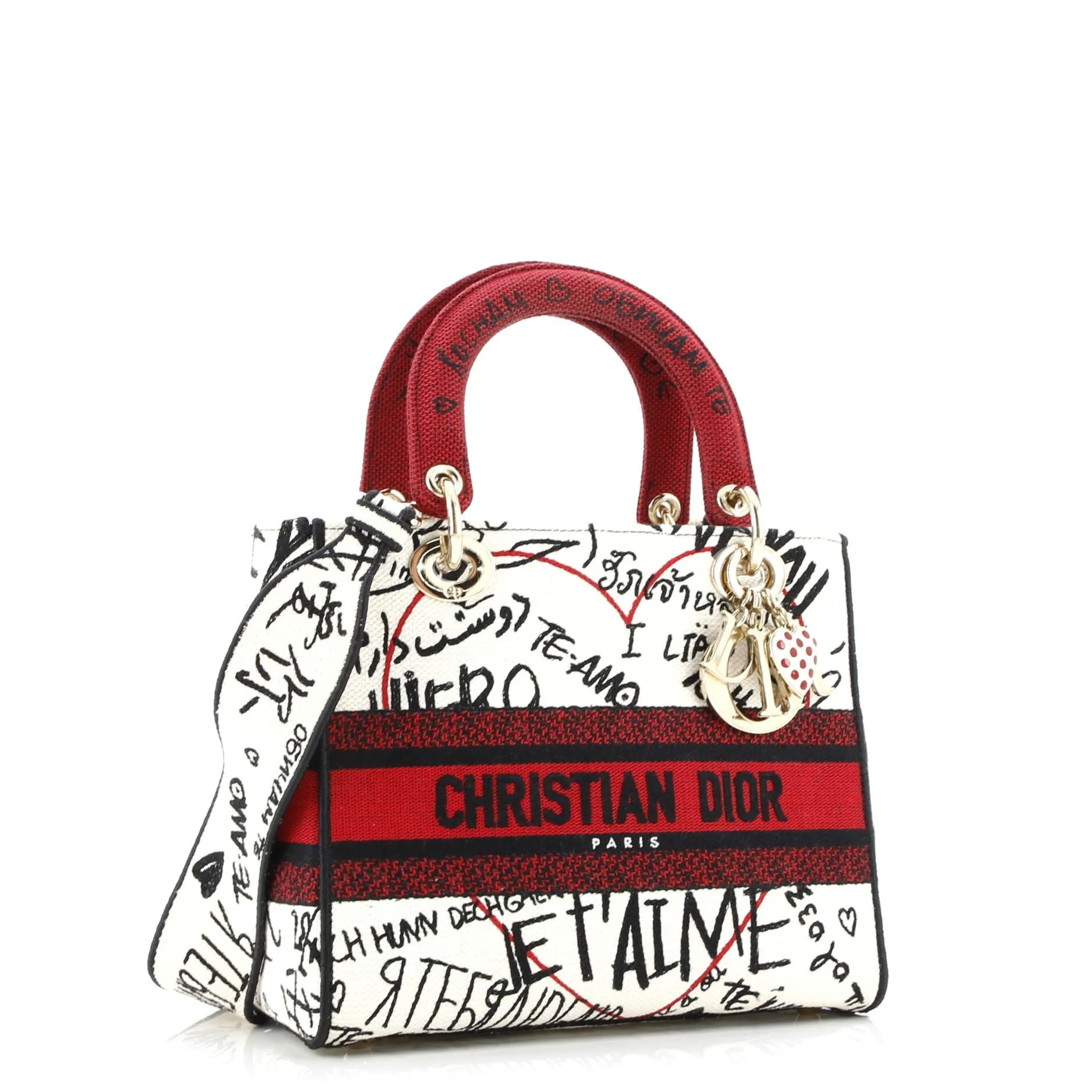 Pre-Loved Christian Dior Lady D-Lite Bag Embroidered Canvas Medium sold by Zulily product image thumbnail 2