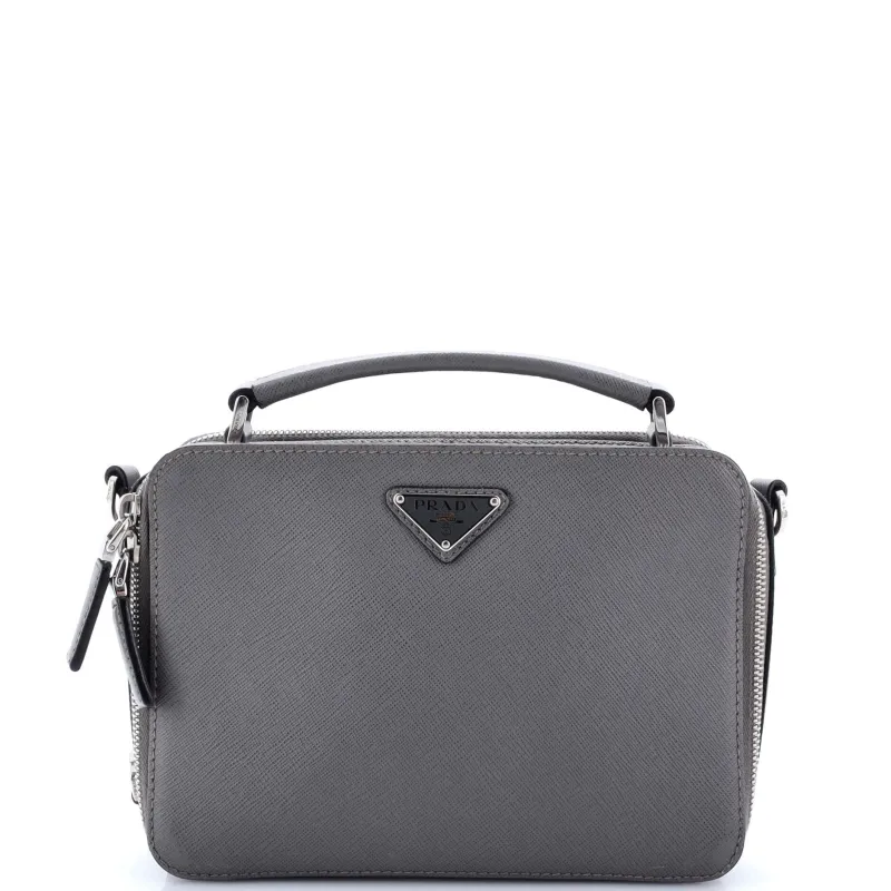 Pre-Loved Prada Brique Crossbody Bag Saffiano Leather Small sold by Zulily