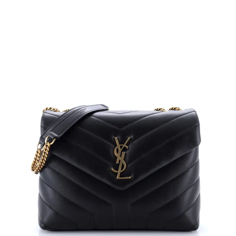 Pre-Loved Saint Laurent Loulou Shoulder Bag Matelasse Chevron Leather Small sold by Zulily