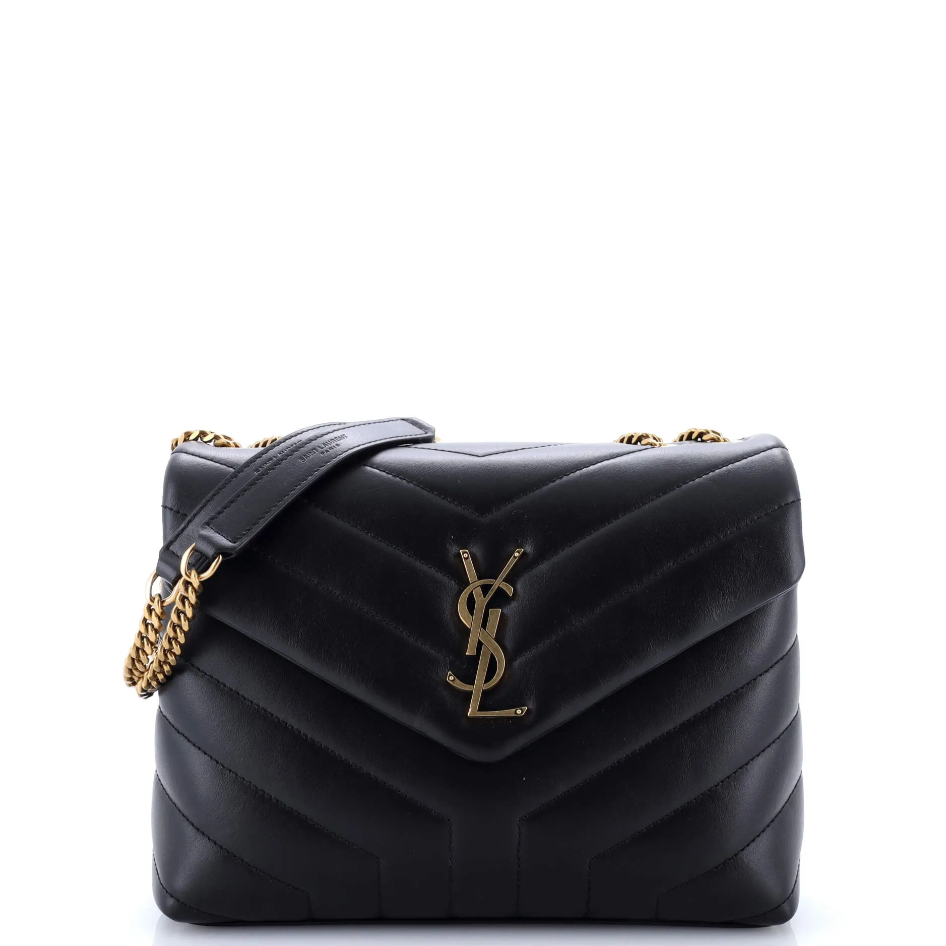 Pre-Loved Saint Laurent Loulou Shoulder Bag Matelasse Chevron Leather Small sold by Zulily