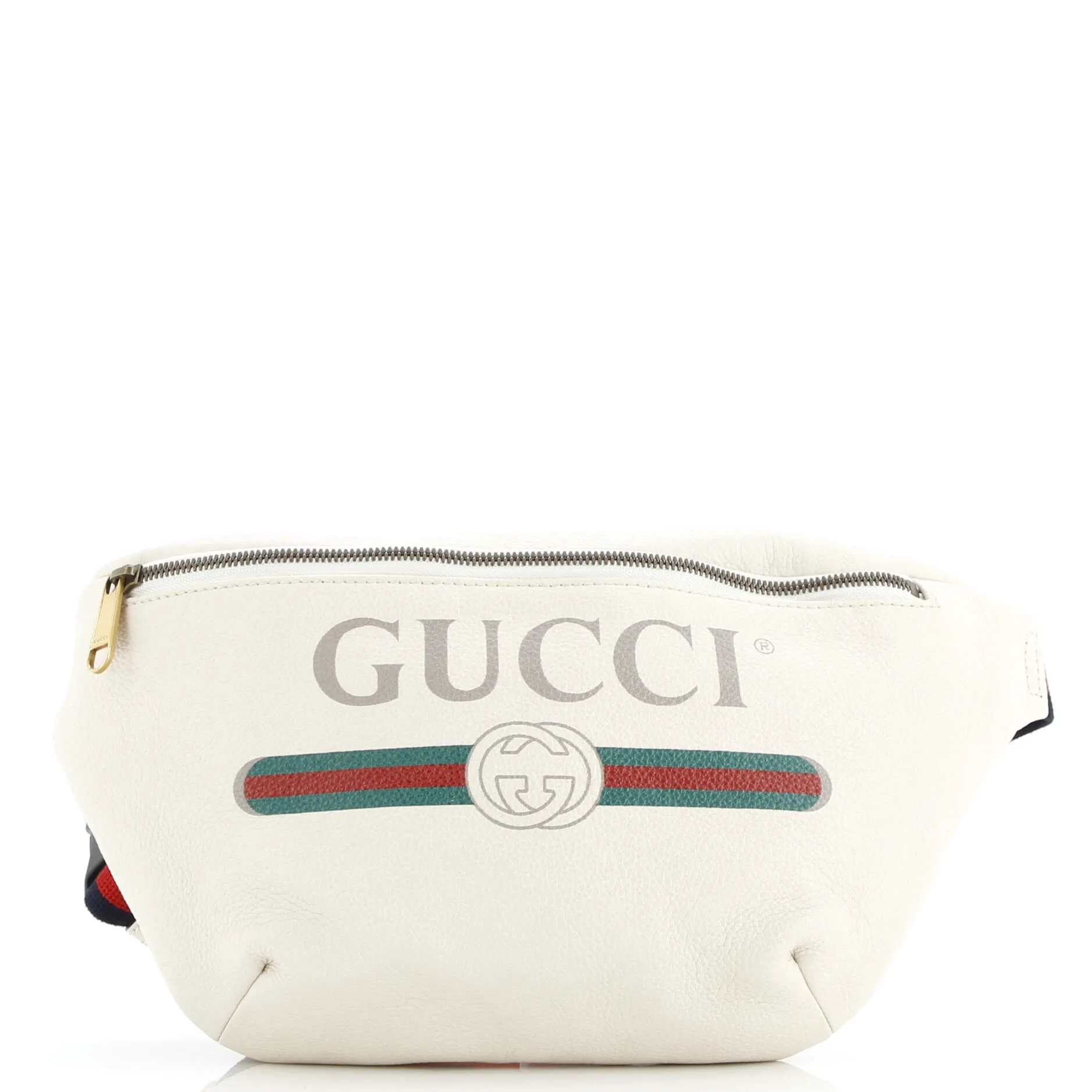 Pre-Loved Gucci Logo Belt Bag Printed Leather Medium sold by Zulily
